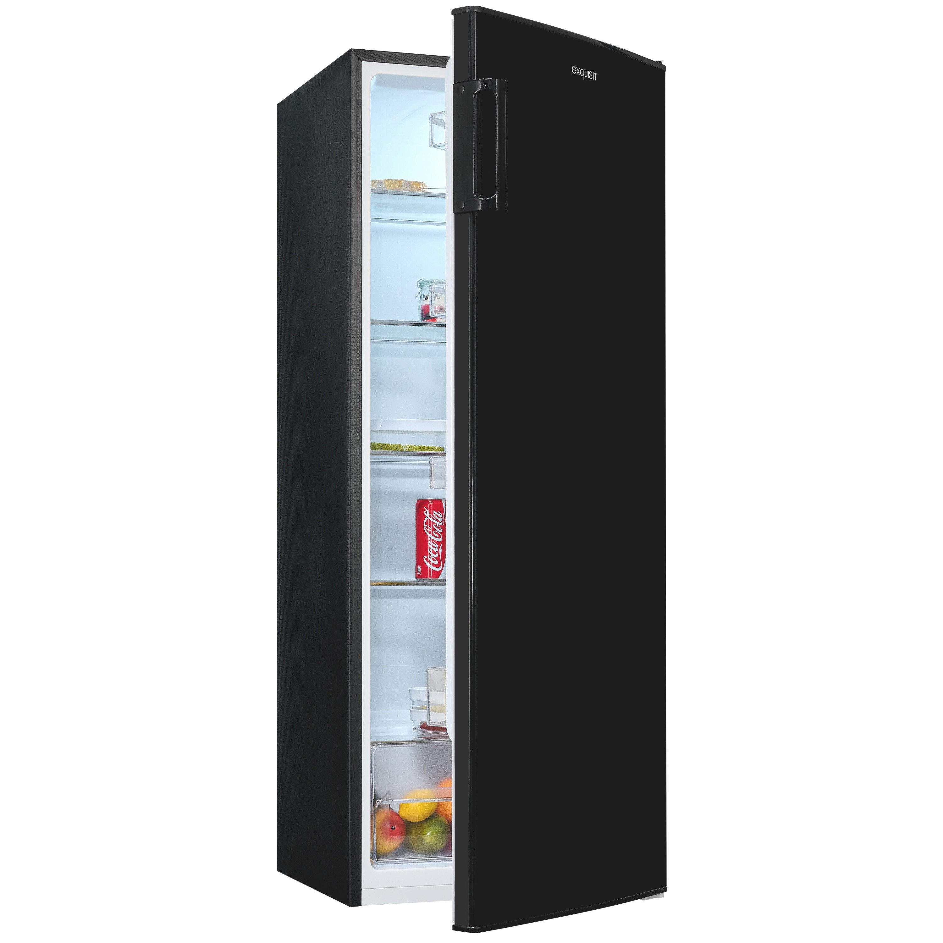exquisit Vollraumkühlschrank KS5320-V-H-040E, 142.6 cm hoch, 54.4 cm breit, 242 Liter, 5 Glasablagen, 4Türablagen, 40 db, Türanschlag wechselbar