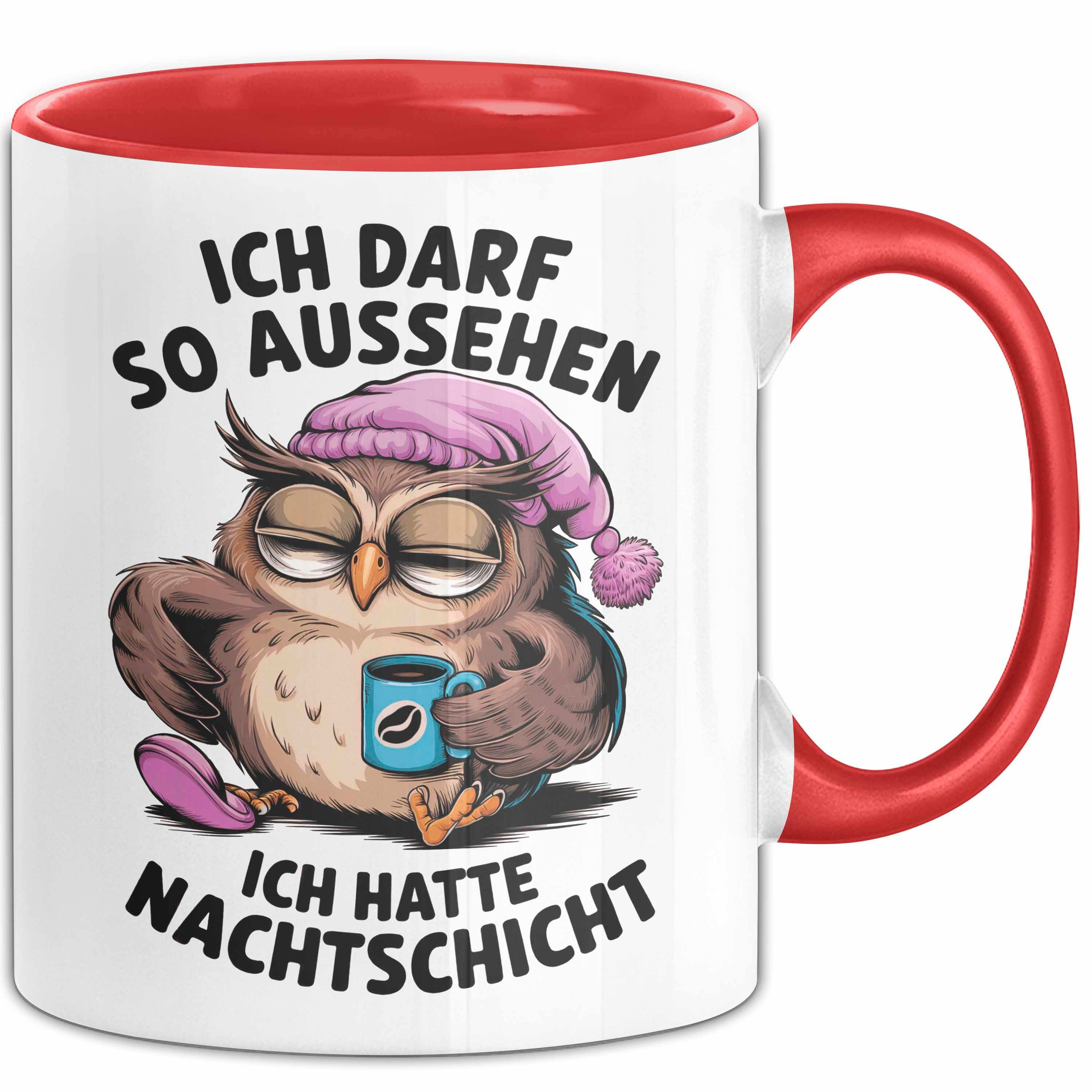 Trendation Tasse Sarkastische Eule Tier Kaffee Tasse Geschenk Lustige Geschenkidee Sp