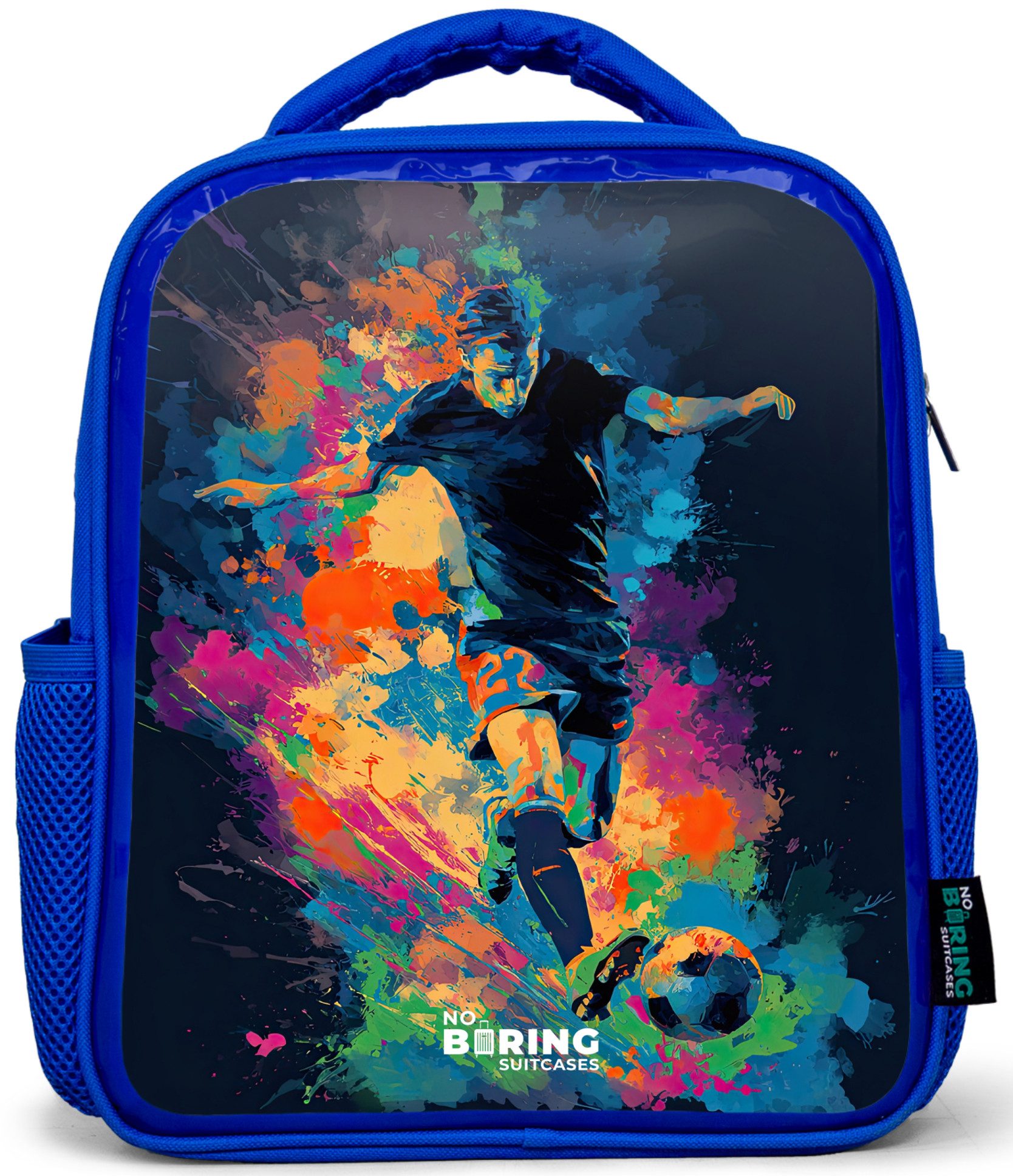 Rucksack Blau - Neon - Fußballer - Farbenfroh