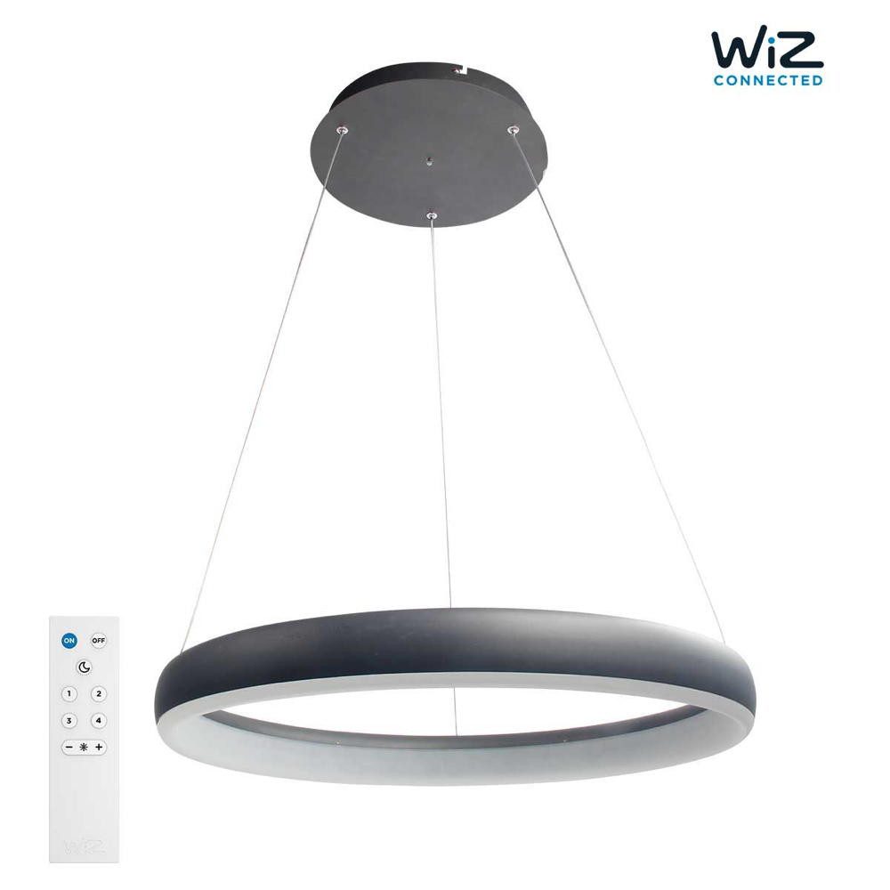 WOFI Pendelleuchte LED Pendelleuchte Clint in Schwarz 24W 1750lm, LED