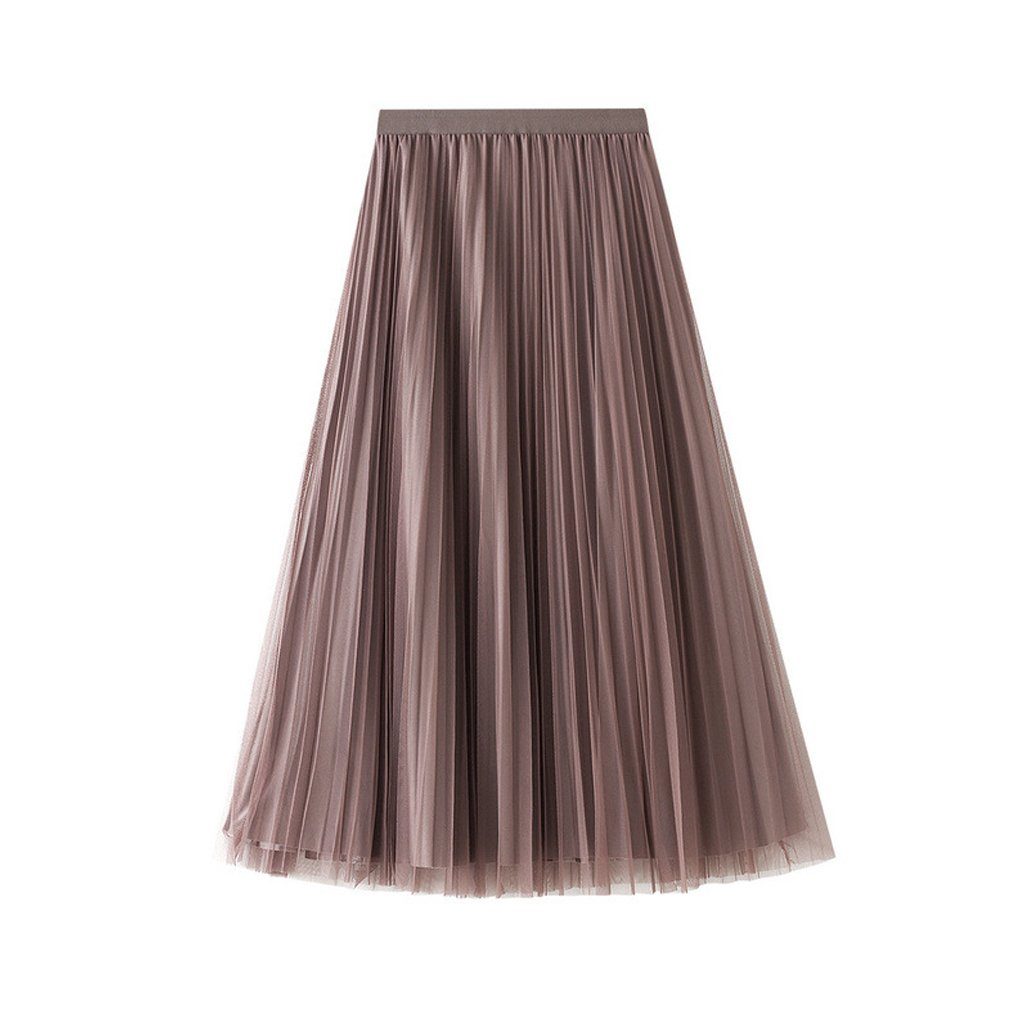 DEBAIJIA Plisseerock Damen Tüllrock Sommer Frauen Mesh Elegante Hohe Taille günstig online kaufen