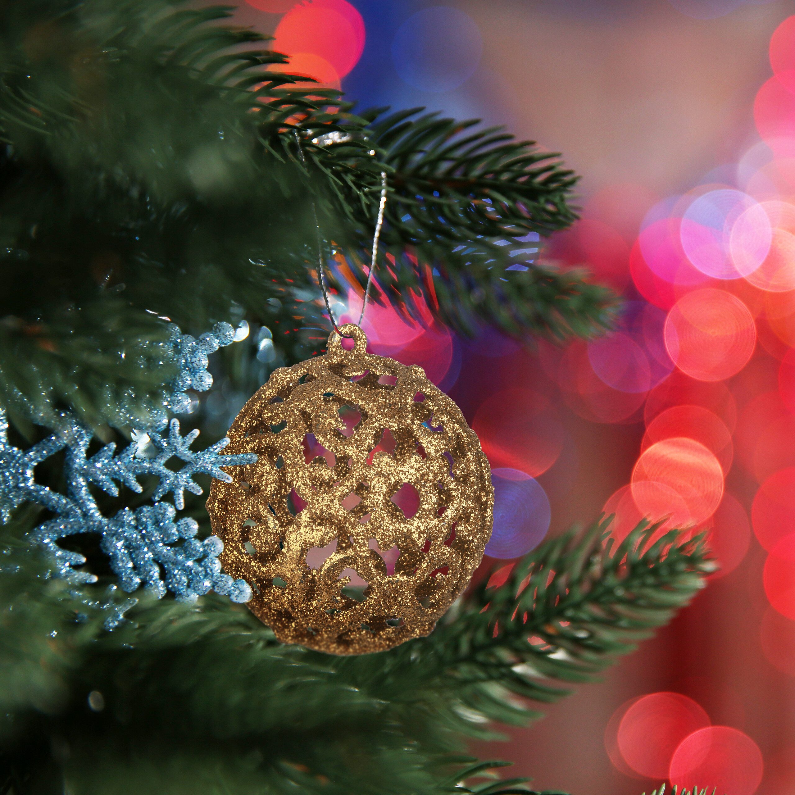 relaxdays Weihnachtsbaumkugel Weihnachtskugeln im 50er Set (50 St), gold