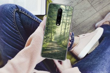 MuchoWow Handyhülle Wald - Weg - Sonne - Bäume - Grün - Natur, Phone Case, Handyhülle OnePlus 7 Pro, Silikon, Schutzhülle