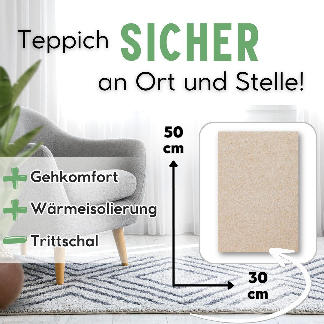 flex it Antirutsch Teppichunterlage flex it Classic Comfort Antirutschmatte für Teppich, (1-St), Kein Verkleben und keine Rückstände