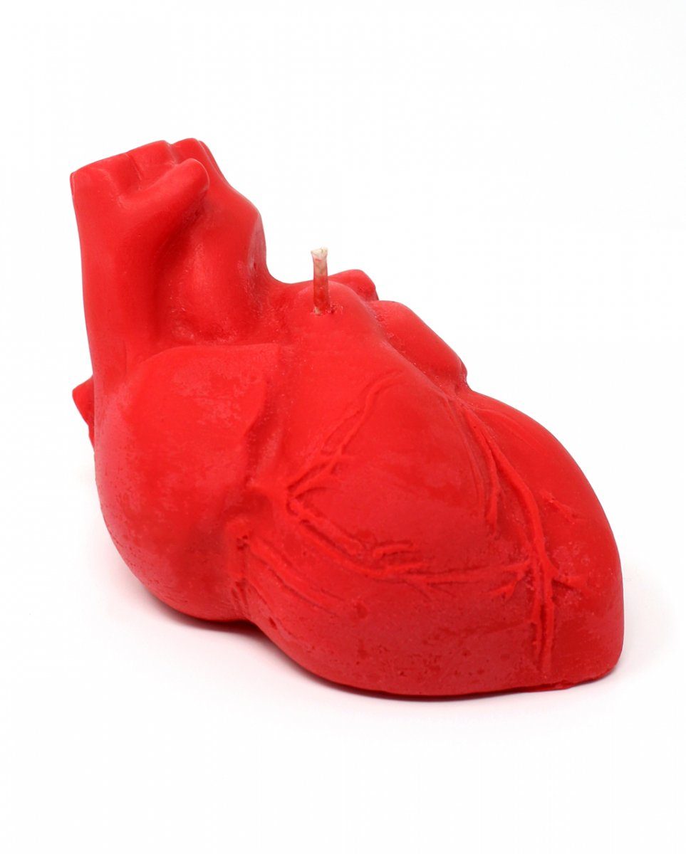 Horror-Shop Dekofigur Rote Anatomische Herz als aus Soja Wachs Kerze Tis