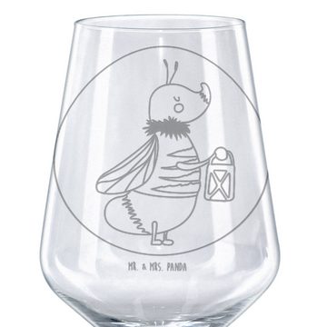 Mr. & Mrs. Panda Rotweinglas Glühwürmchen - Transparent - Geschenk, Verlobung, Geschenk für Weinli, Premium Glas, Unikat durch Gravur