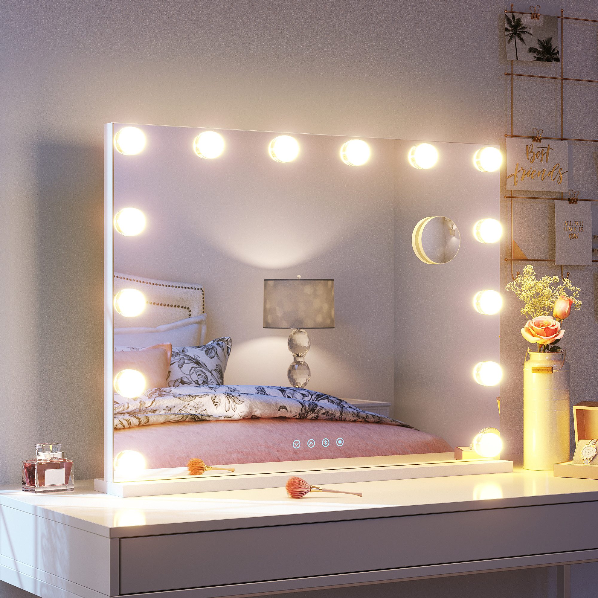 SONNI Kosmetikspiegel Dreifarbiger LED-Kosmetikspiegel mit Bluetooth günstig online kaufen