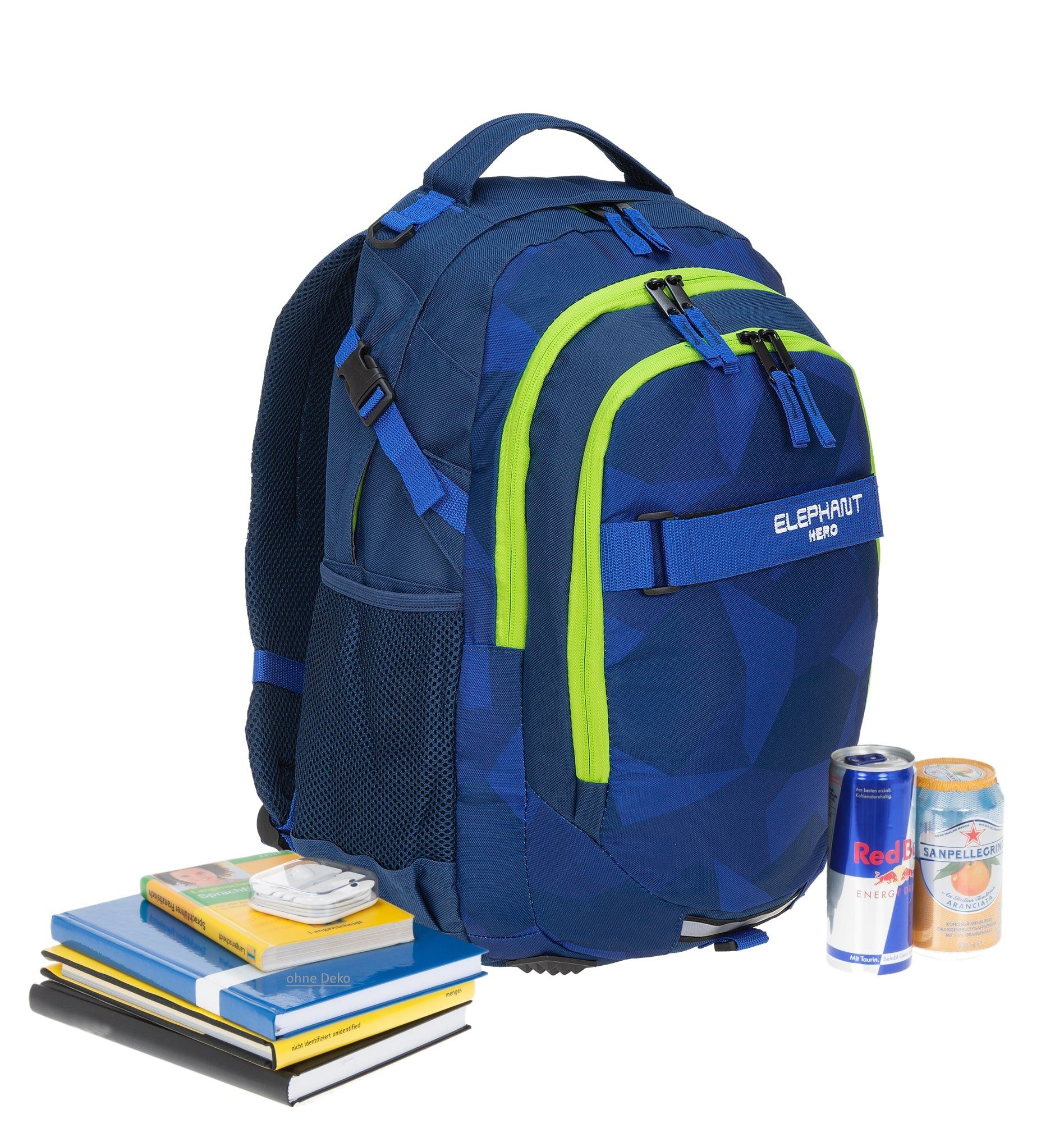 ELEPHANT Schulrucksack Hero Signature Schultasche (2 Teile Set), Rucksack + Mäppchen Box