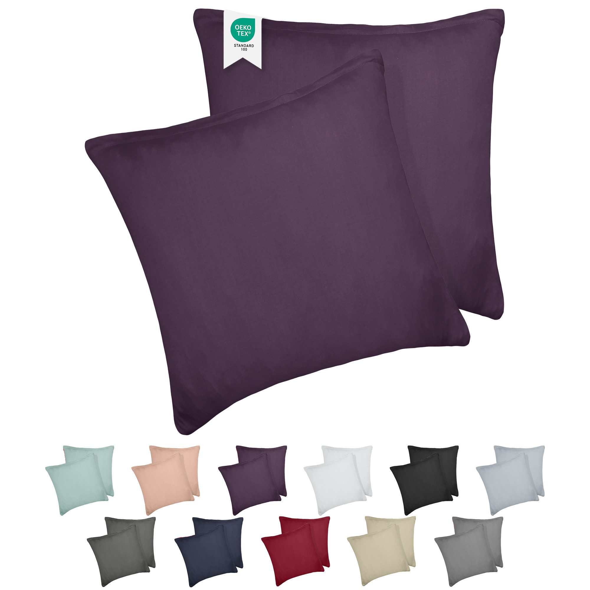 BARBONS Подушкиbezug 100% Baumwolle Подушкиbezug, weiche Kopfkissenbezug, Подушкиhülle, (2 Stück), 165 g/m², Jersey