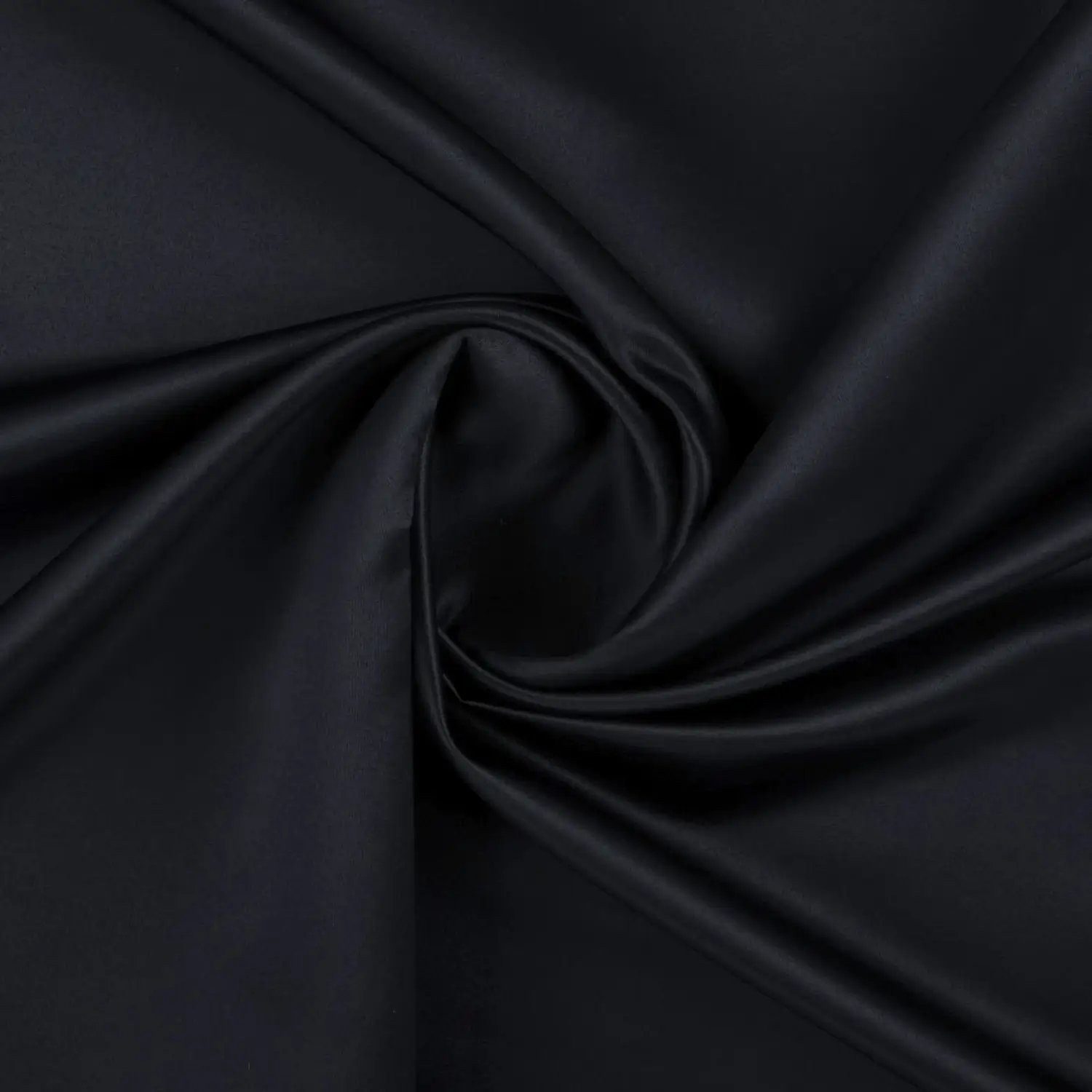 Stofferia Stoff Dekostoff Satin Gloss Schwarz, Meterware