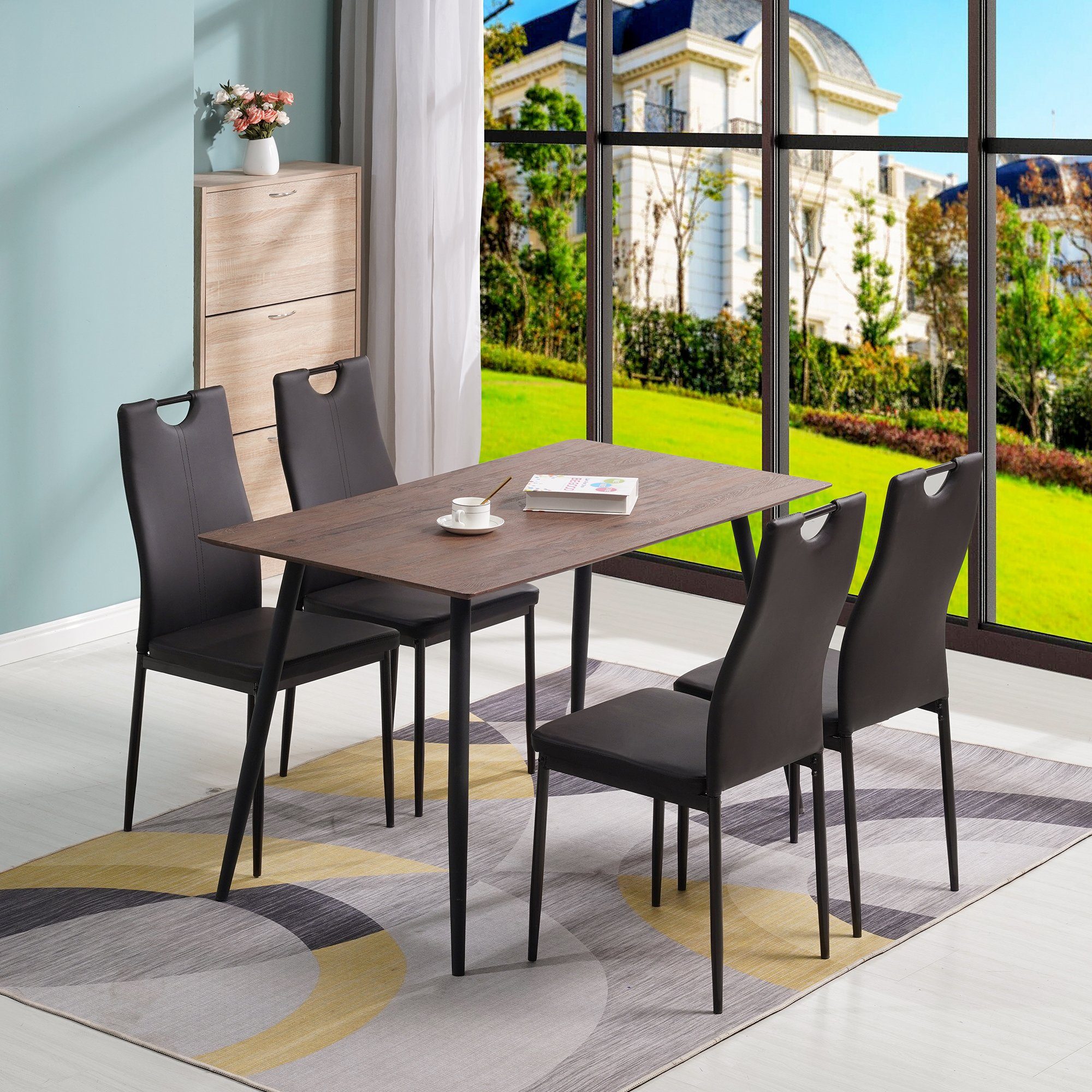 Albatros International Esszimmerstuhl Esszimmer Stühle 4 er Set SALERNO, Stuhl Stühle Esszimmerstühle, Küche (6er Set, Grau, Kunstleder Bezug), Küchenstuhl Küch – Bild 5 von 5