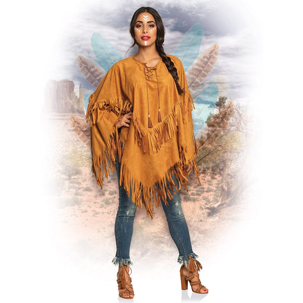 Boland Kostüm Poncho Bohemian – Damen Kostüm mit Fransen Einheitsgröße für günstig online kaufen