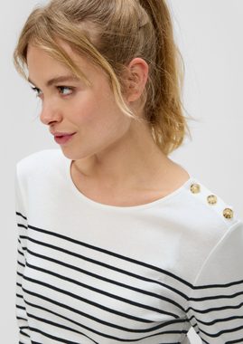 s.Oliver Langarmshirt Longsleeve mit Zierknöpfen Zierknopf