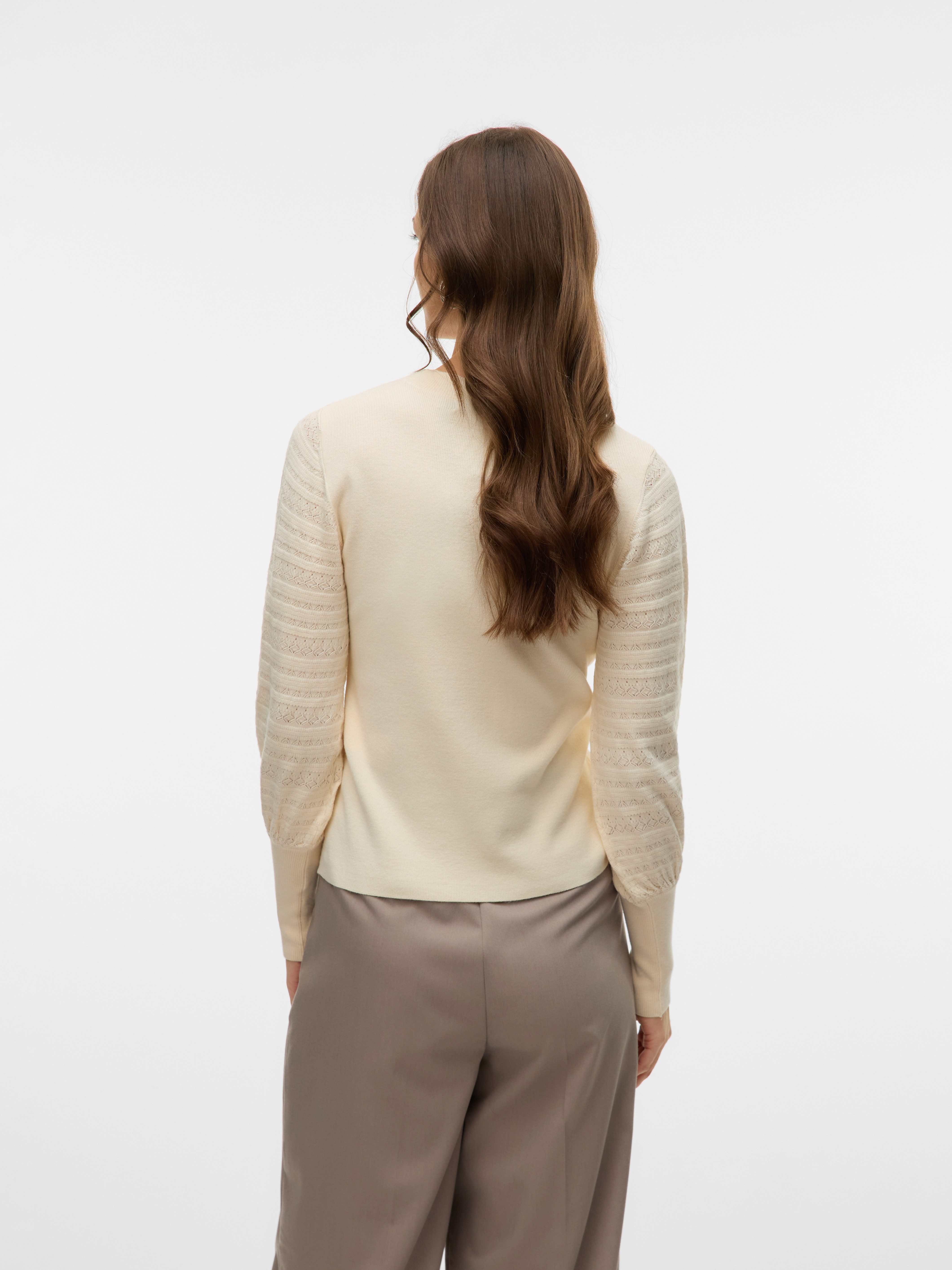 Vero Moda Strickpullover VMHOLLYPOINTELLE LS O-NCK PULLOVE GA BOO günstig online kaufen