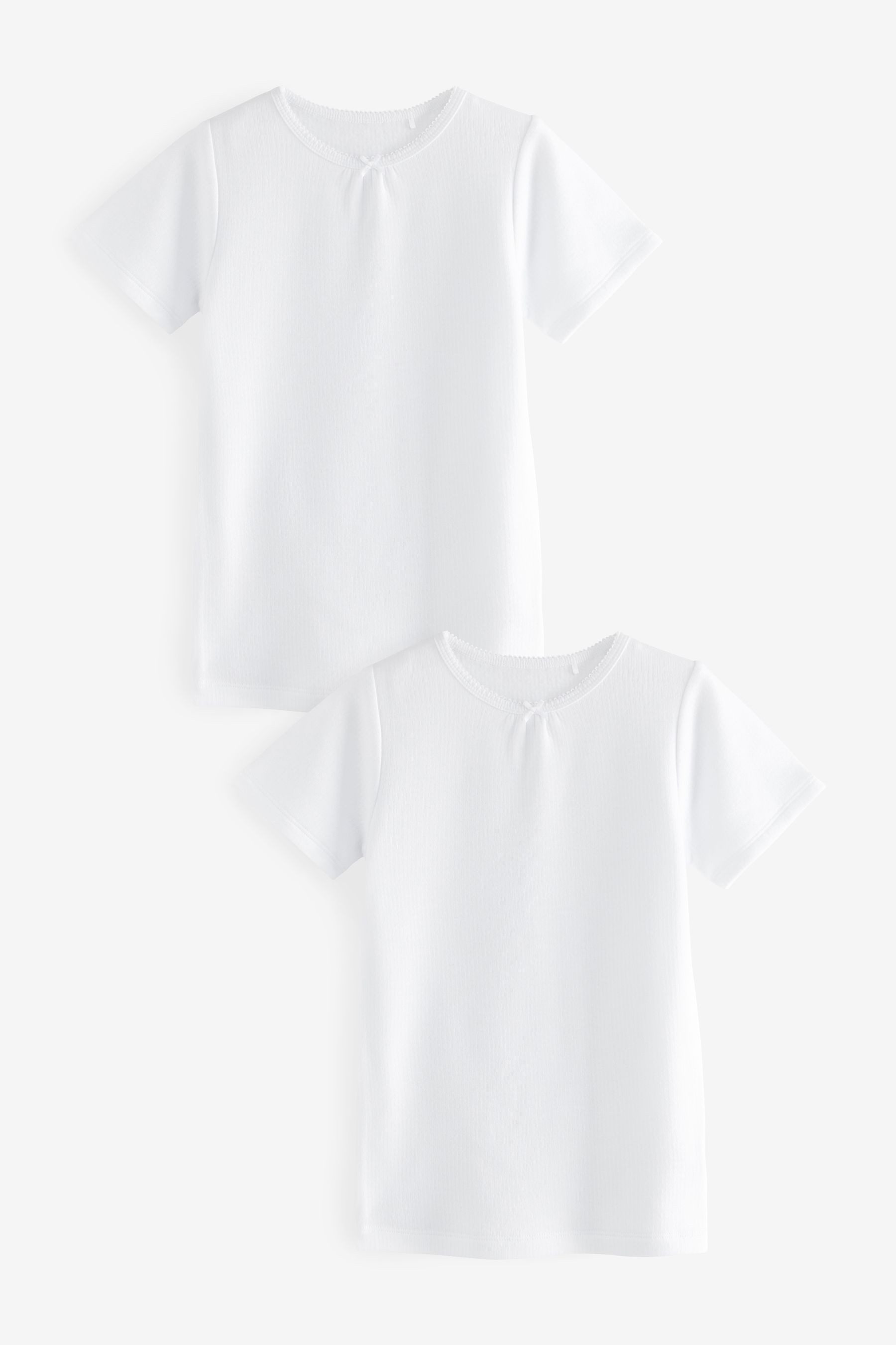 Thermounterhemd Thermo-T-Shirts mit Schleifenbesatz, 2er-Pack