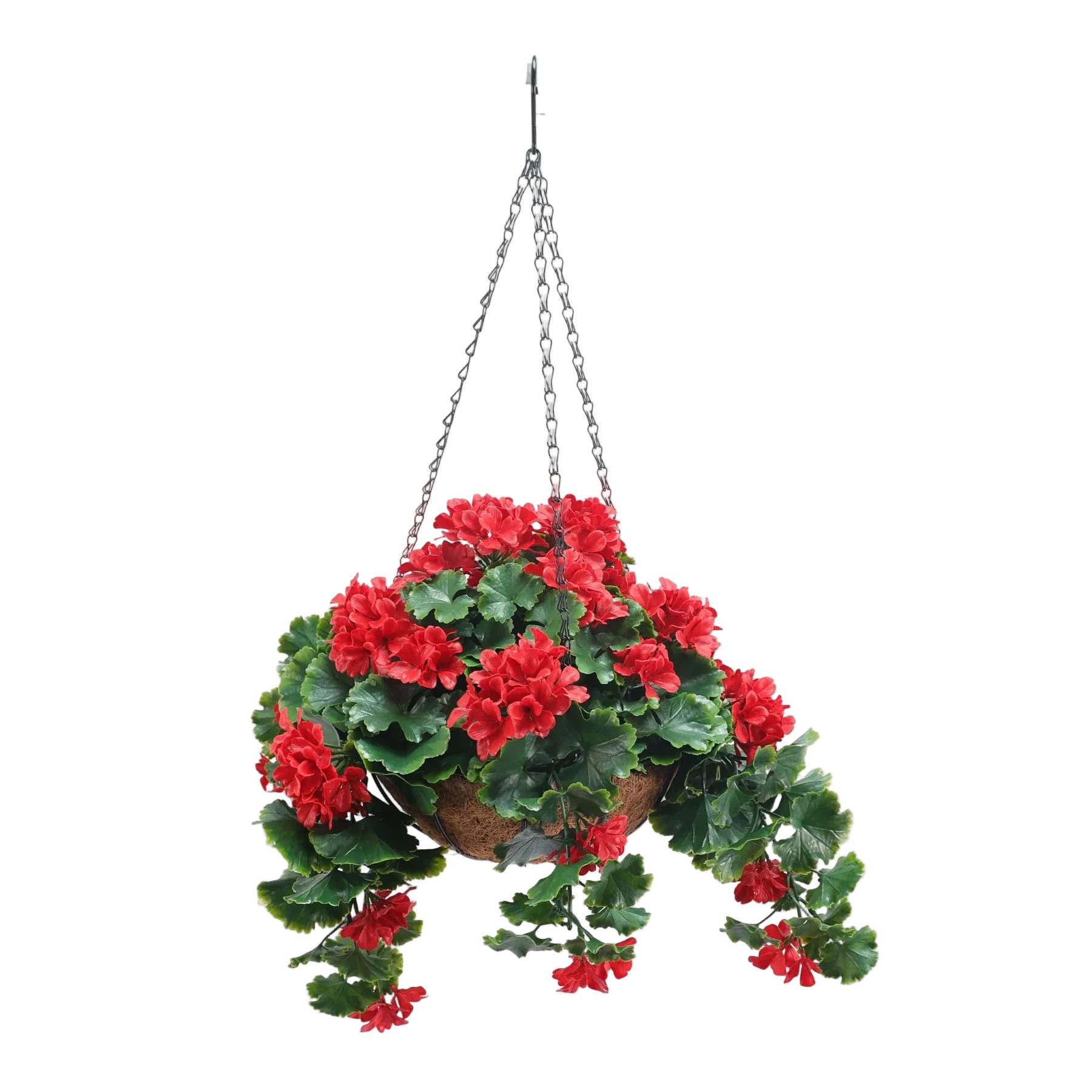 Kunstpflanze Künstliche Geranien Hängeampel - Petra, 40 cm, aplanta