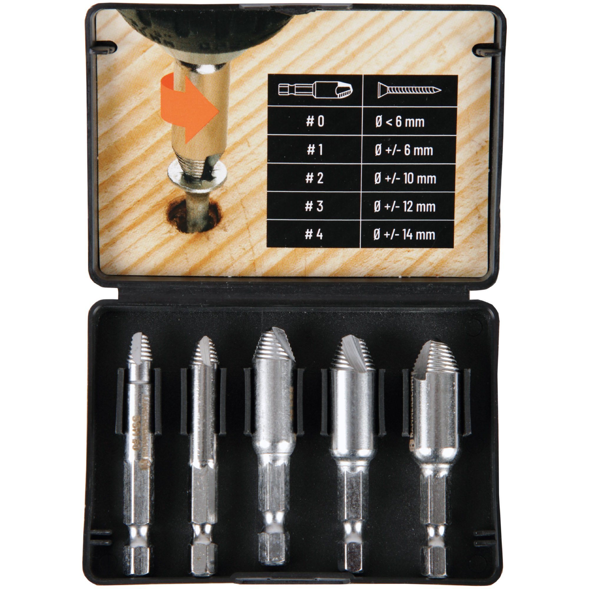 MEISTERCRAFT Bit-Set Schrauben-Entferner-Set, Set, 5-St., Schraubenausdreher Set für Schrauben 6-14mm