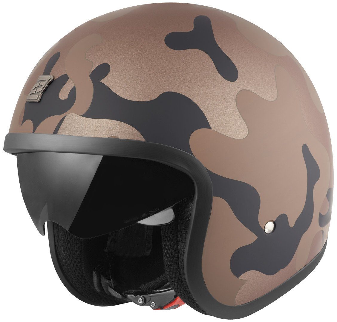 Bogotto Motorradhelm V537 Camo Jethelm, integriertes Sonnenvisier