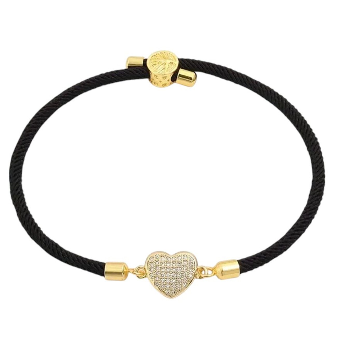 KARMA Armband Damen Textil Herz Zirkon Lebensbaum verstellbar 15–22 cm (Ges günstig online kaufen