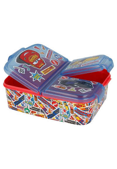 Disney Cars Lunchbox Brotdose Lightning McQueen Rusteze, Vesperdose mit 3 Fächern BPA-frei