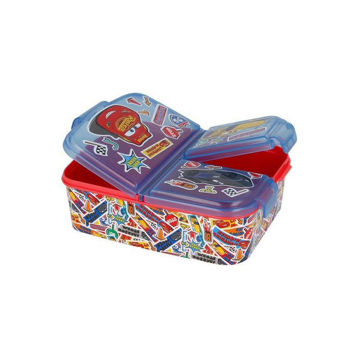 Disney Cars Lunchbox Brotdose Lightning McQueen Rusteze Vesperdose mit 3 Fächern BPA-frei