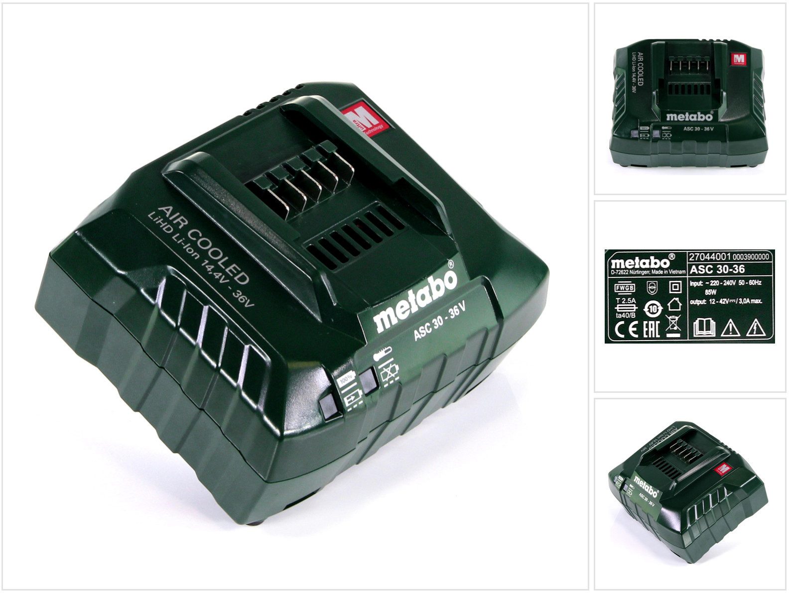 metabo Ladegerät ASC 30-36 V AIR COOLED 14,4-36V (627044000) Werkzeug-Akku-Ladetechnik