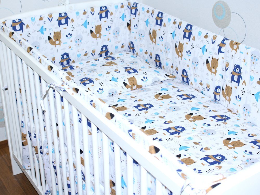 Babybettwäsche Baby Kinder Bettset- 3-5 teiliges mit 420 Nestchen Bettwäsche