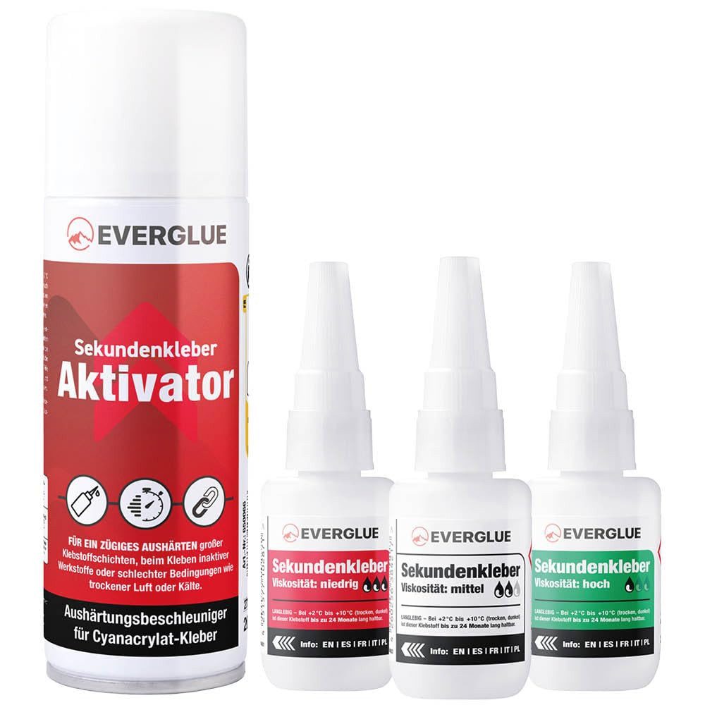 Everglue Sekundenkleber 3x20g Sekundenkleber mit Aktivator günstig online kaufen
