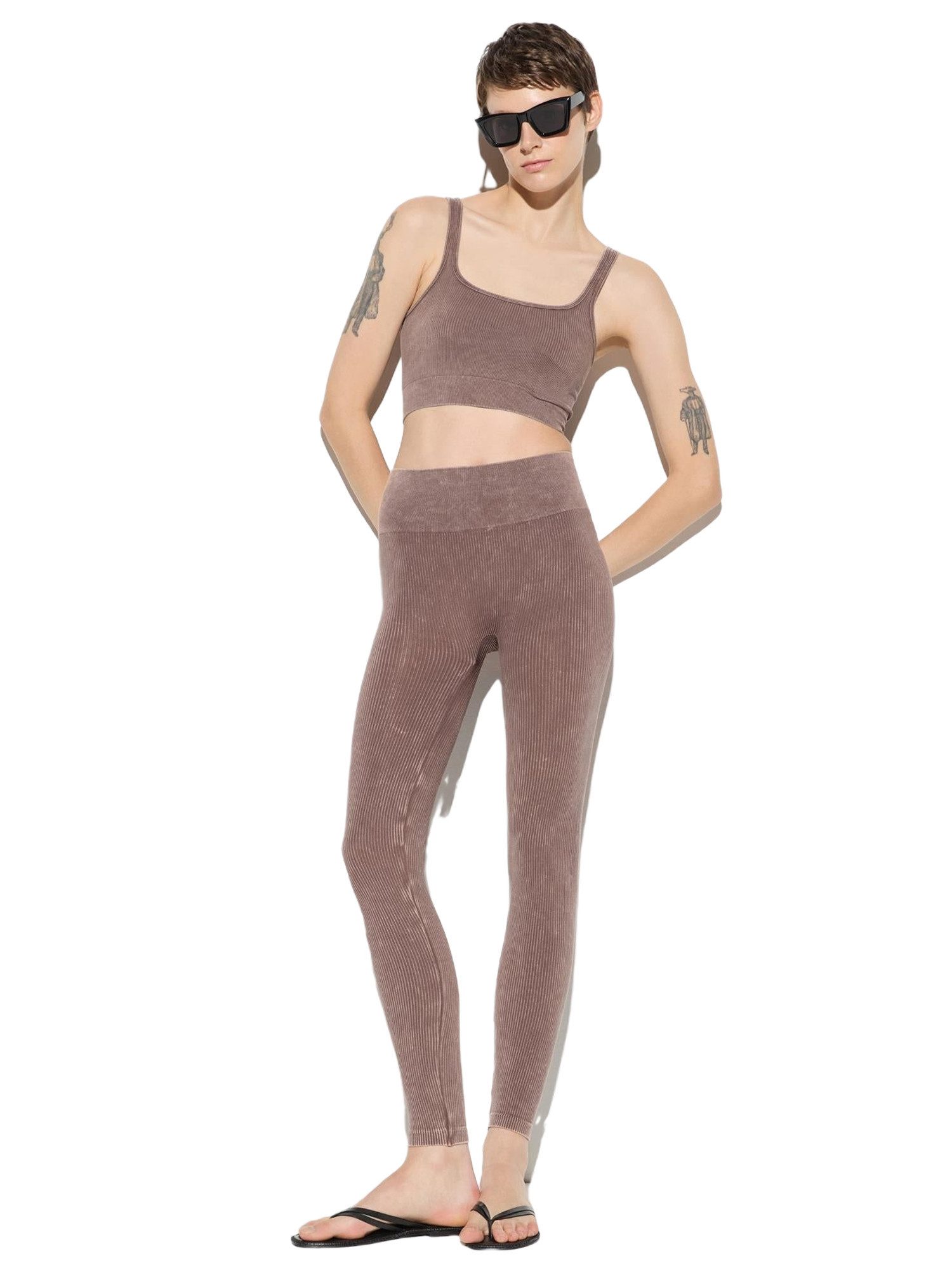 Leggings Sportleggings mit hohem Bund
