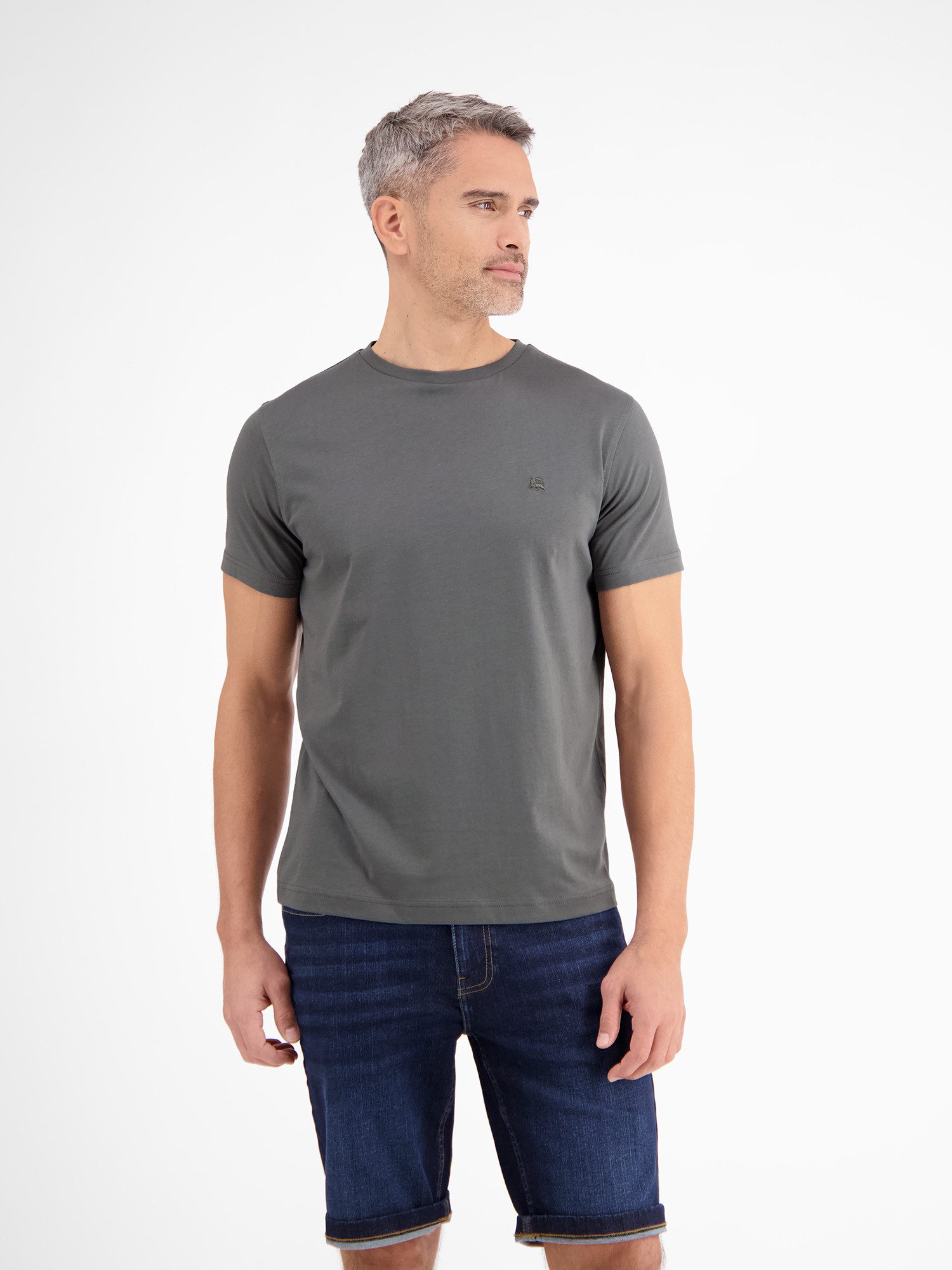 LERROS T-Shirt "LERROS Basic T-Shirt mit Logostitch" günstig online kaufen
