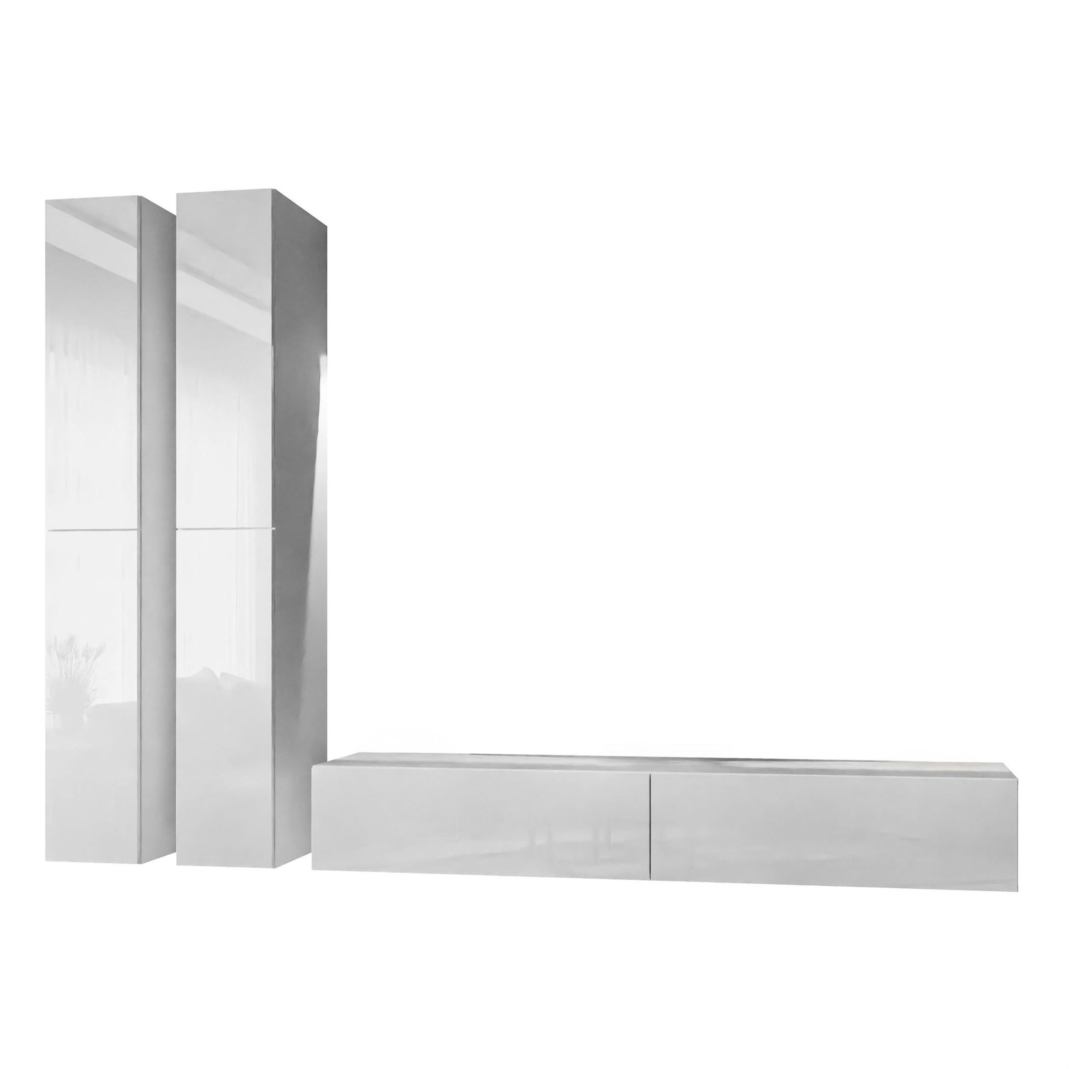 Lookway Wohnwand COLETTE II mit Push-to-Open-System und LED-Beleuchtung