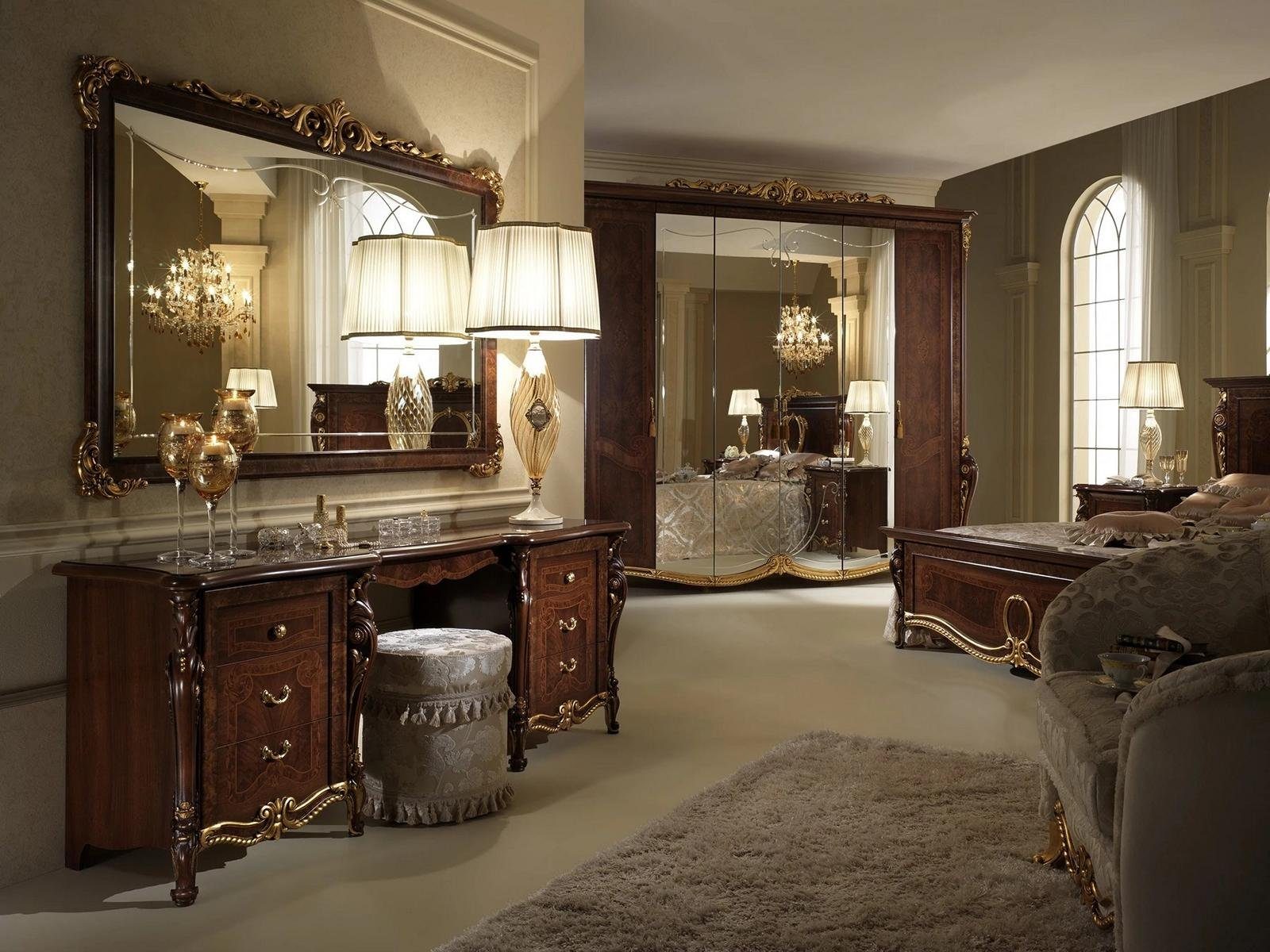 JVmoebel Schminktisch Design Italienische Holz Antik Luxus Tisch Stil Möbel Möbel Barock Neu Sekretar