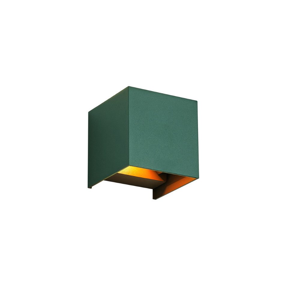 Qazqa Außen-Wandleuchte Edwin, LED fest integriert, Extra-Warmweiß, QAZQA Außen Wand­leuchte, integrated, Grün, Aluminium, Modern