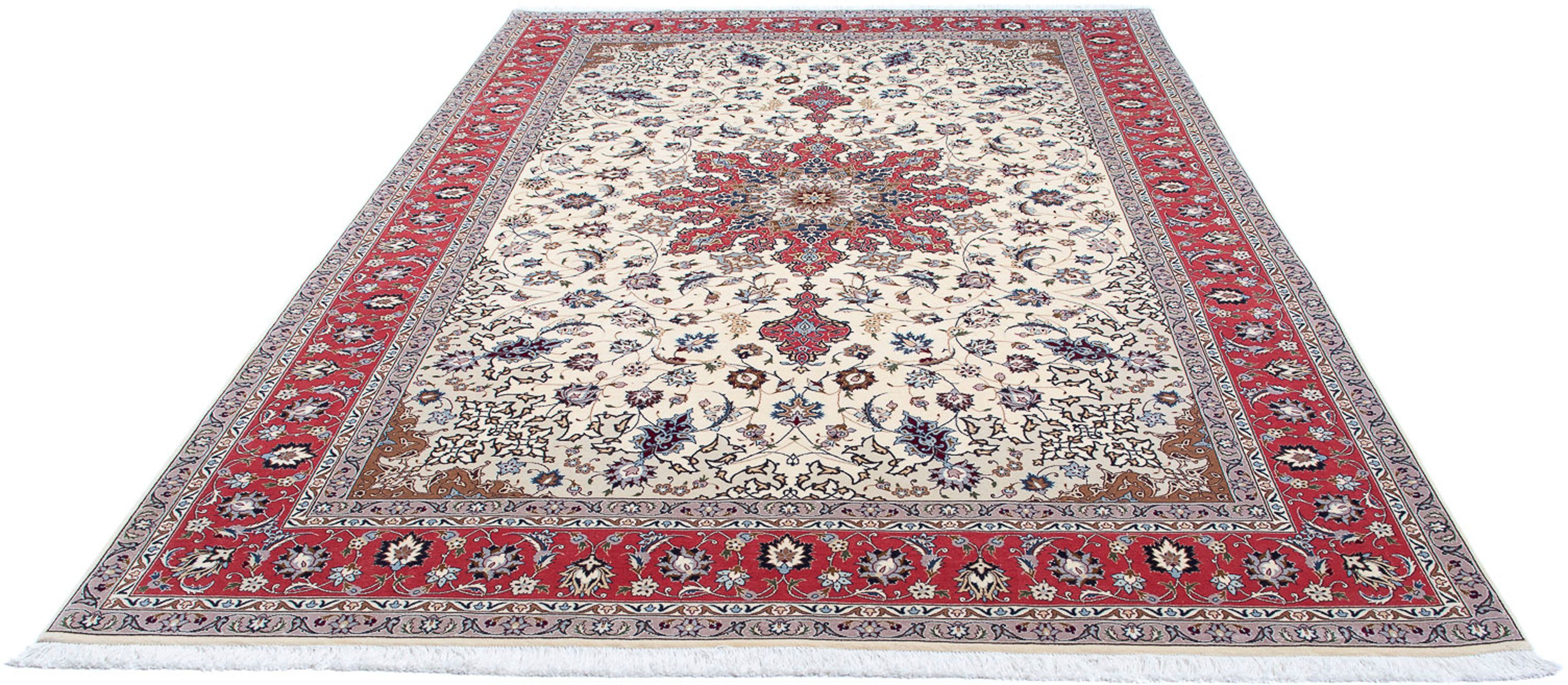 Orientteppich Perser - Täbriz - Royal - 310 x 207 cm - beige, morgenland, rechteckig, Höhe: 7 mm, Wohnzimmer, Handgeknüpft, Einzelstück mit Zertifikat