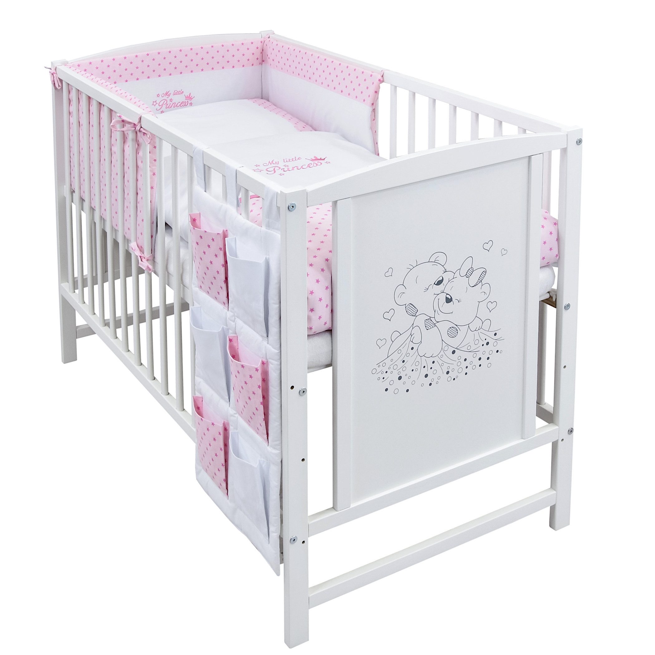Komplettbett Babybett Mia Bettset 3-Tlg Betttasche
