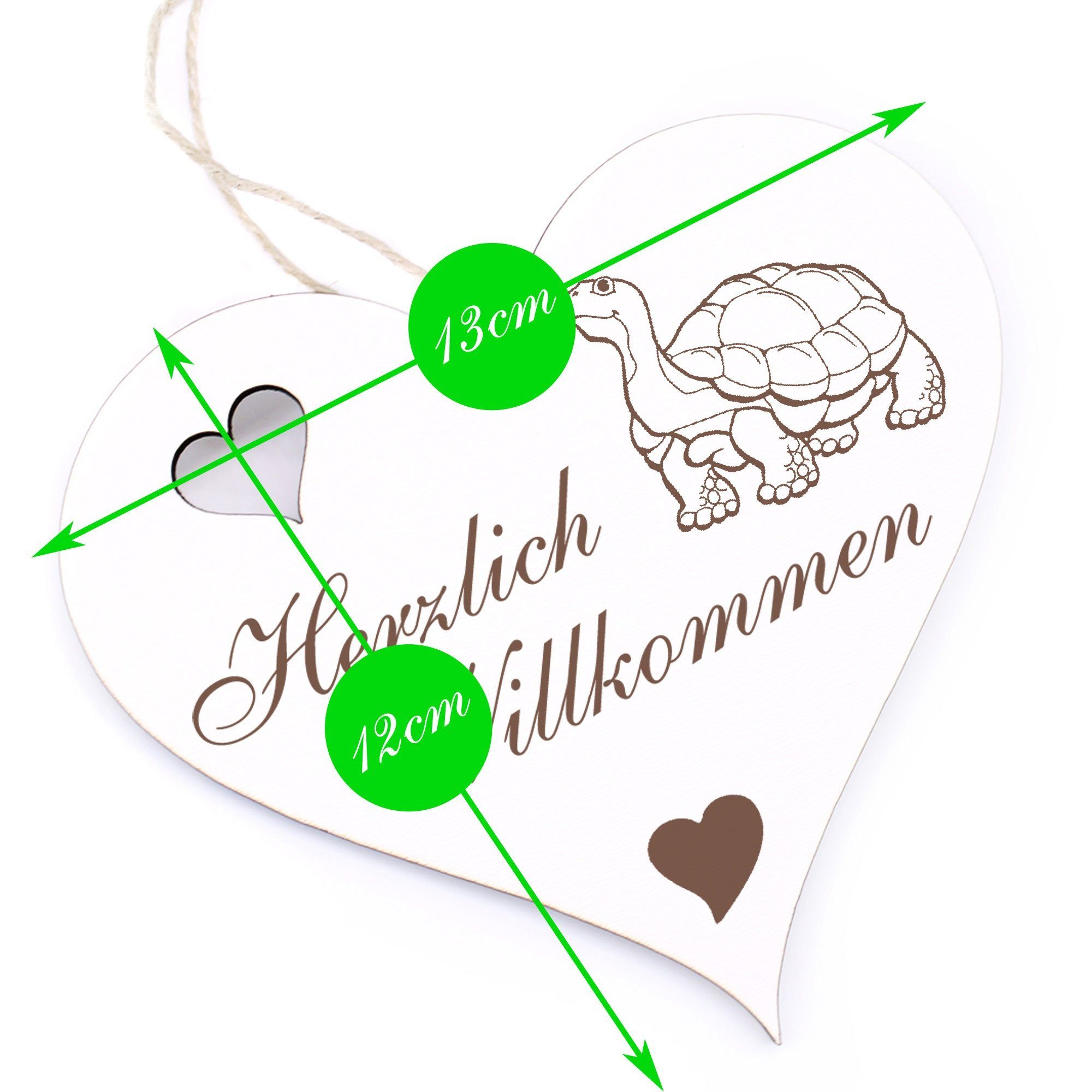Herzlich - Hängedekoration - Schildkröte 13x12cm Dekolando Willkommen
