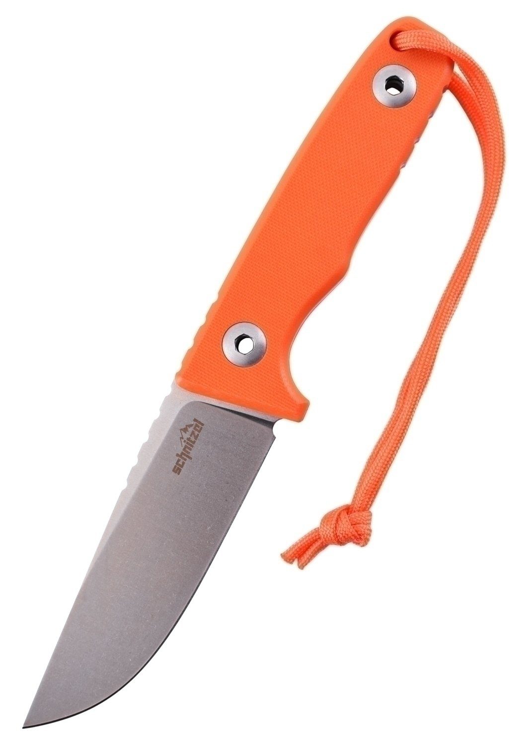 Survival Knife Schnitzel TRI Feststehendes Outdoormesser mit G10 Griff in Orange