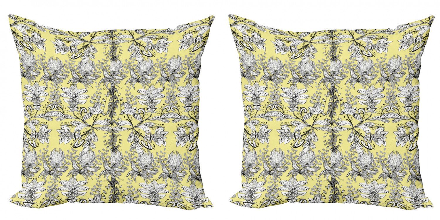Kissenbezüge Modern Accent Doppelseitiger Digitaldruck, Abakuhaus (2 Stück), Floral Blumenstrudel