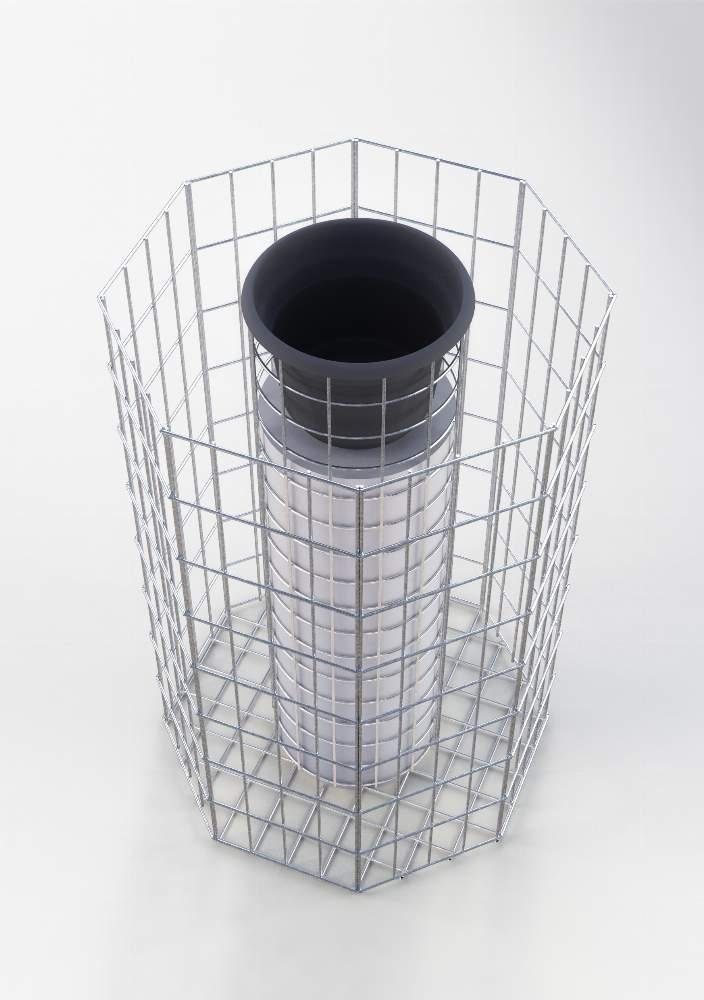 Gabiona Hochbeet Blumensäule achteckig, Höhe 62 cm, MW 5 x 10 cm, feuerverzinkt inkl. (Blumensäule achteckig, Höhe 62 cm, MW 5 x 10 cm, feuerverzinkt inkl. Topf, 4 mm), 5 x 10