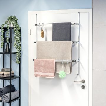 bremermann Handtuchhalter Tür-Hängeregal, Tür-Handtuchhalter mit 4 praktischen Haken, verchromt