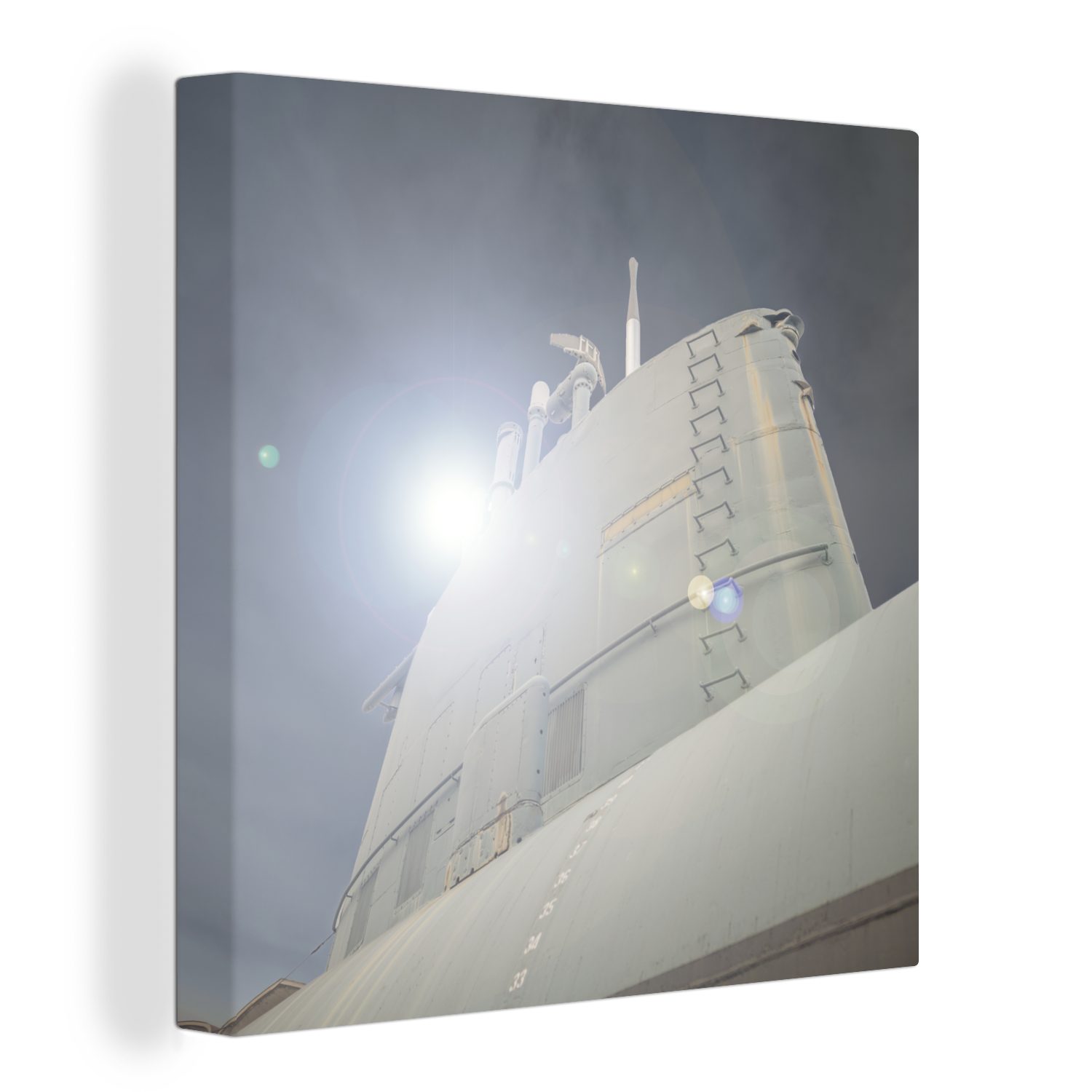 OneMillionCanvasses® Leinwandbild Ein U-Boot Leinwand einem für St), Schlafzimmer Tag, (1 Wohnzimmer Bilder an klaren