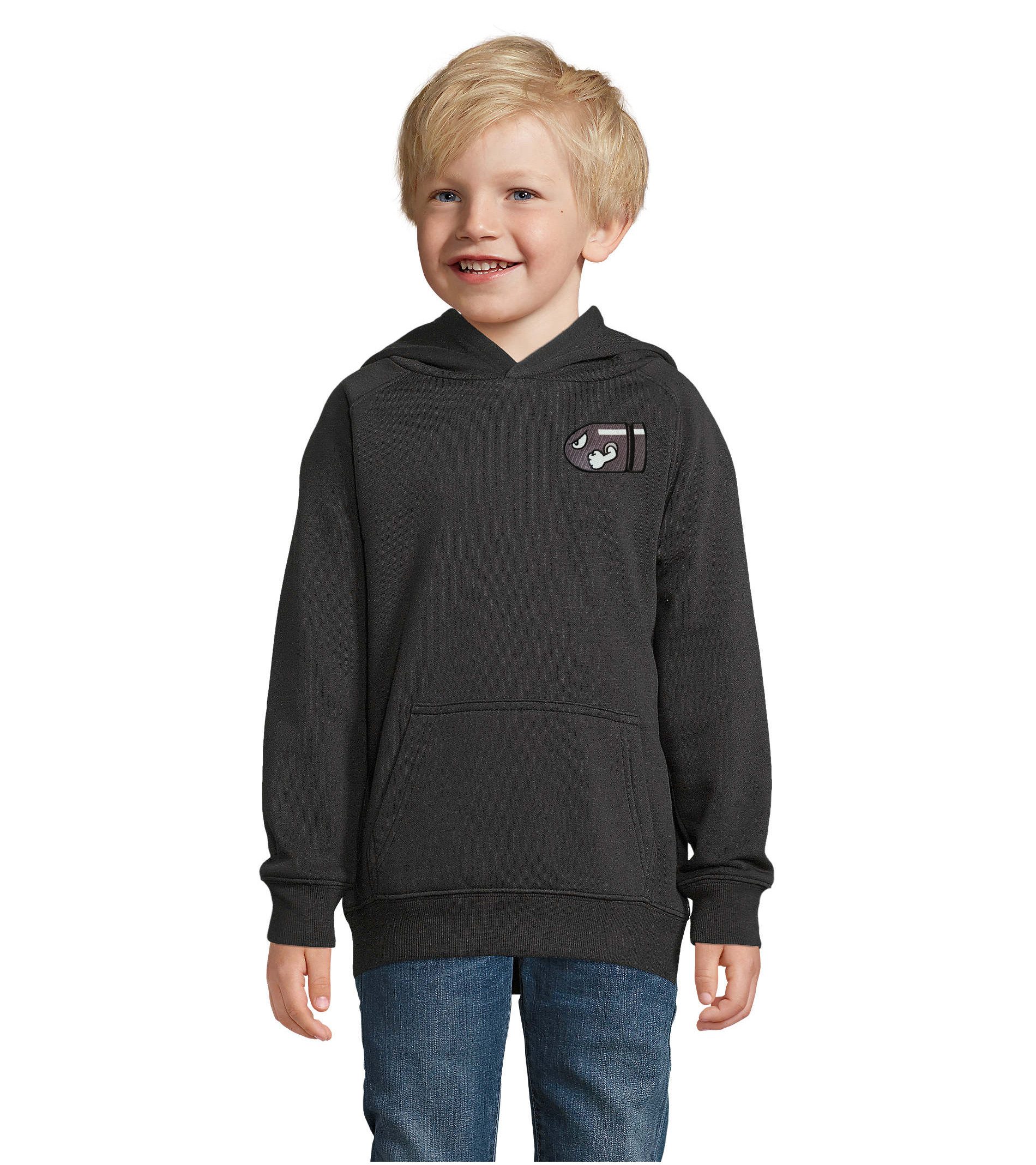 Blondie & Brownie Hoodie MarioRocket K Hoodie Kinder Retro Patch Motiv Freizeit Kapuze Fun (Einzelstück, Einzelartikel) Mario Rocket K Hoodie RetroKinderStyle