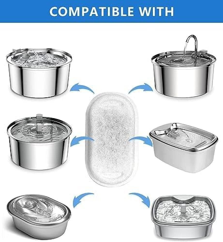 FELIXLEO Ersatzfilter Katzenbrunnen Filter 24 Stk Kohle Schaum 2L-4L Edelstahl – Bild 2 von 5
