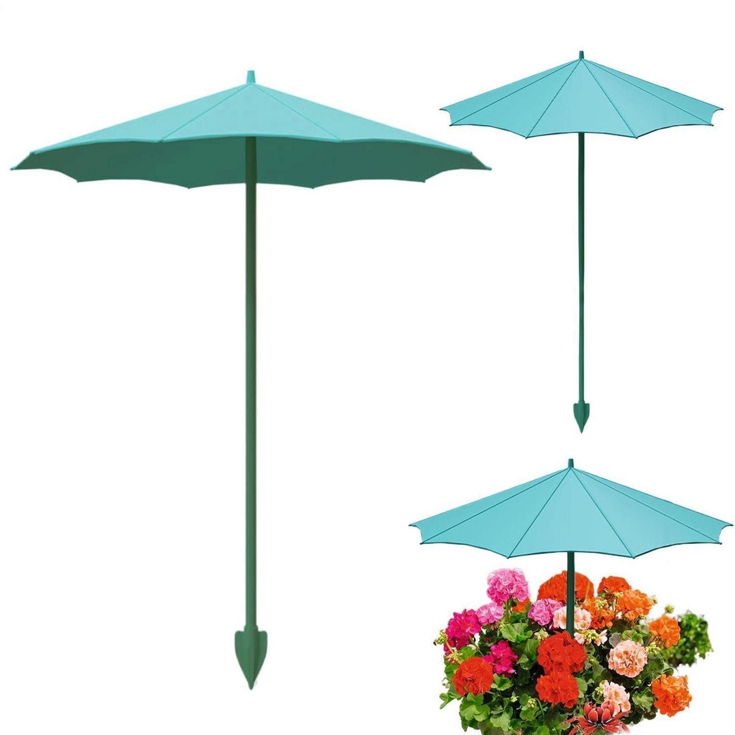 LuxusKollektion Balkonschirm Pflanzenschirm 3er Set Höhe 44cm Blau