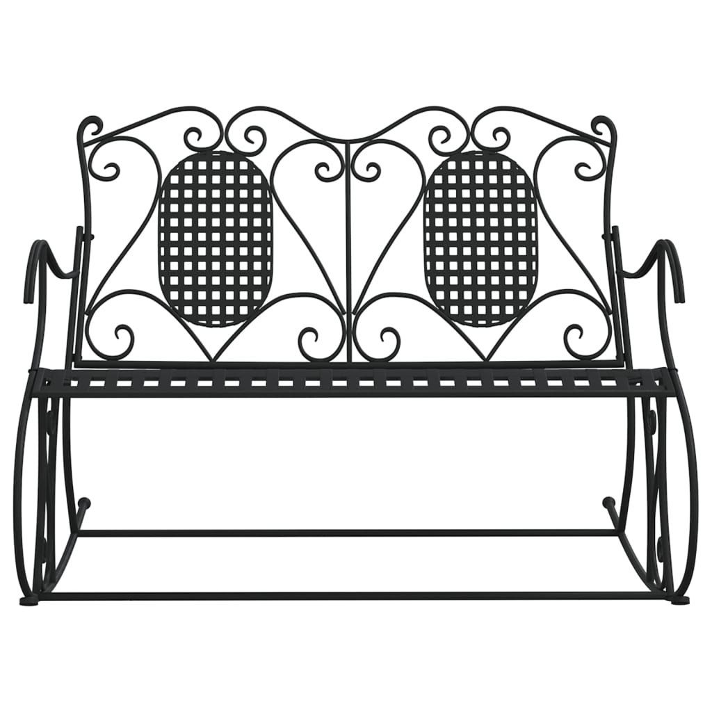 vidaXL Gartenbank 113 x 84 x 94 cm Schaukelbank 2-Sitzer 113 cm Schwarz Stahl