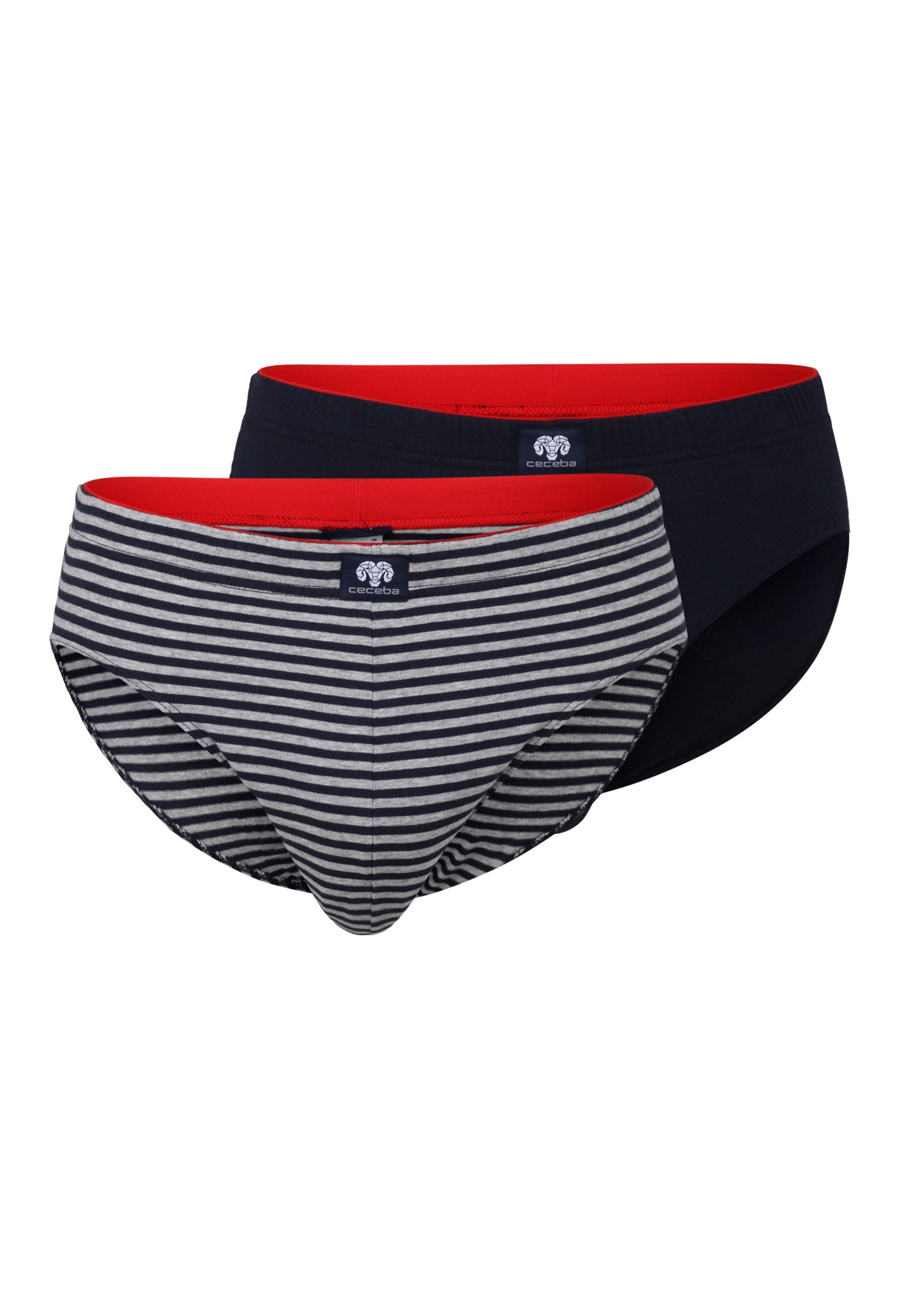 Slip CECEBA Herren Slip blau melange 2er Pack