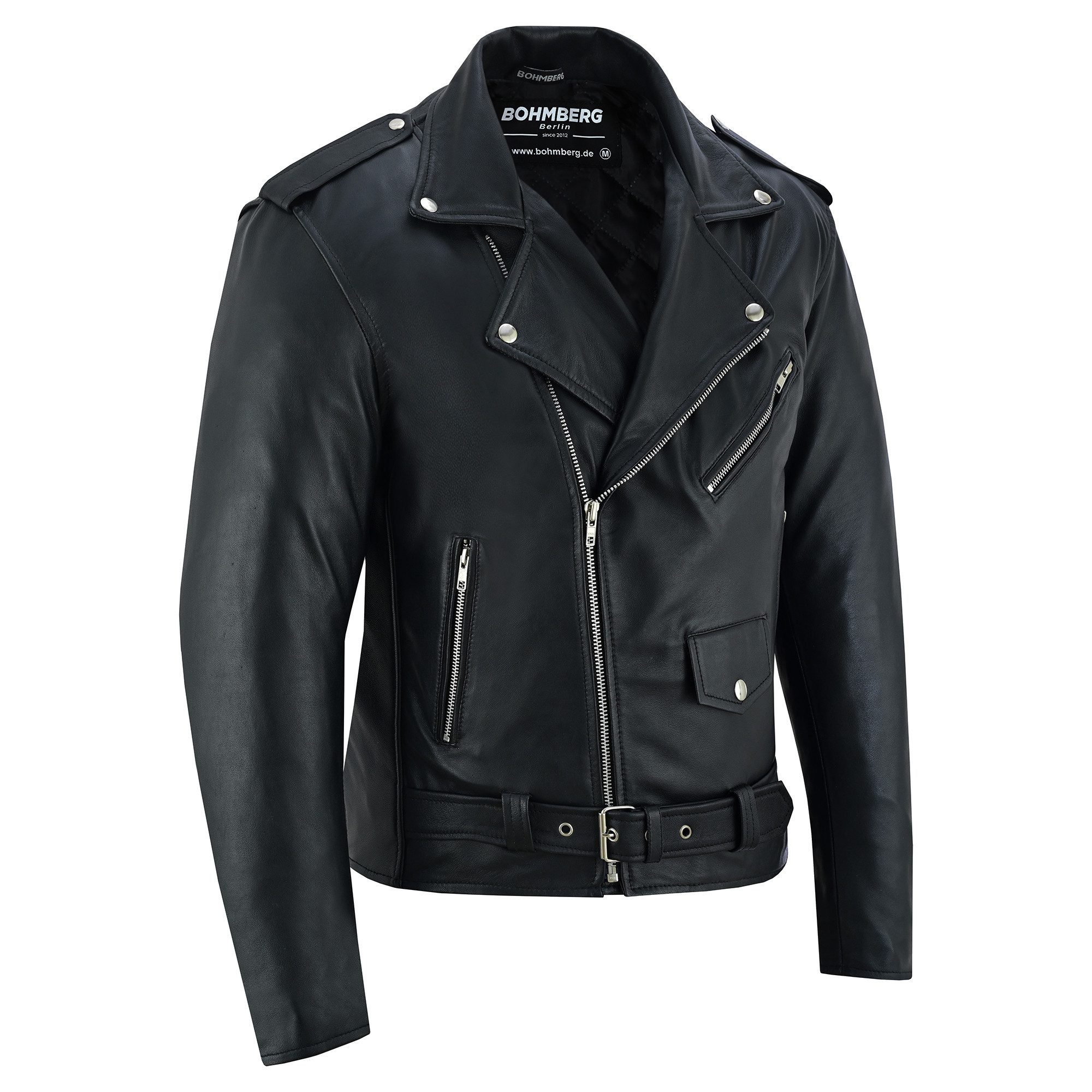 BOHMBERG Lederjacke LEOS Herren Biker-Übergangsjacke aus echtem Ziegennappa günstig online kaufen