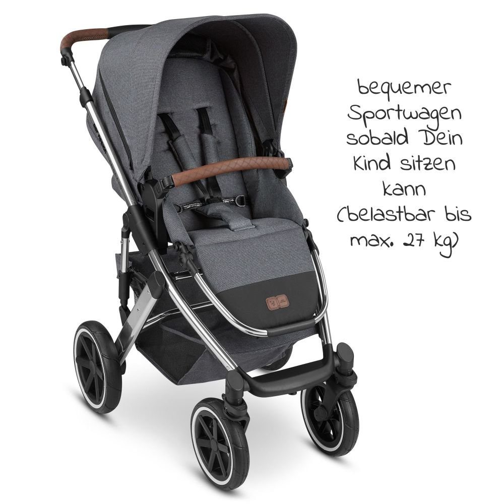 mit Edition Regenschutz Design (7-tlg), - Air ABC Asphalt, Babywanne, Sportsitz, Diamond 4 Lufträdern, Kombi-Kinderwagen Buggy Salsa - Kinderwagen