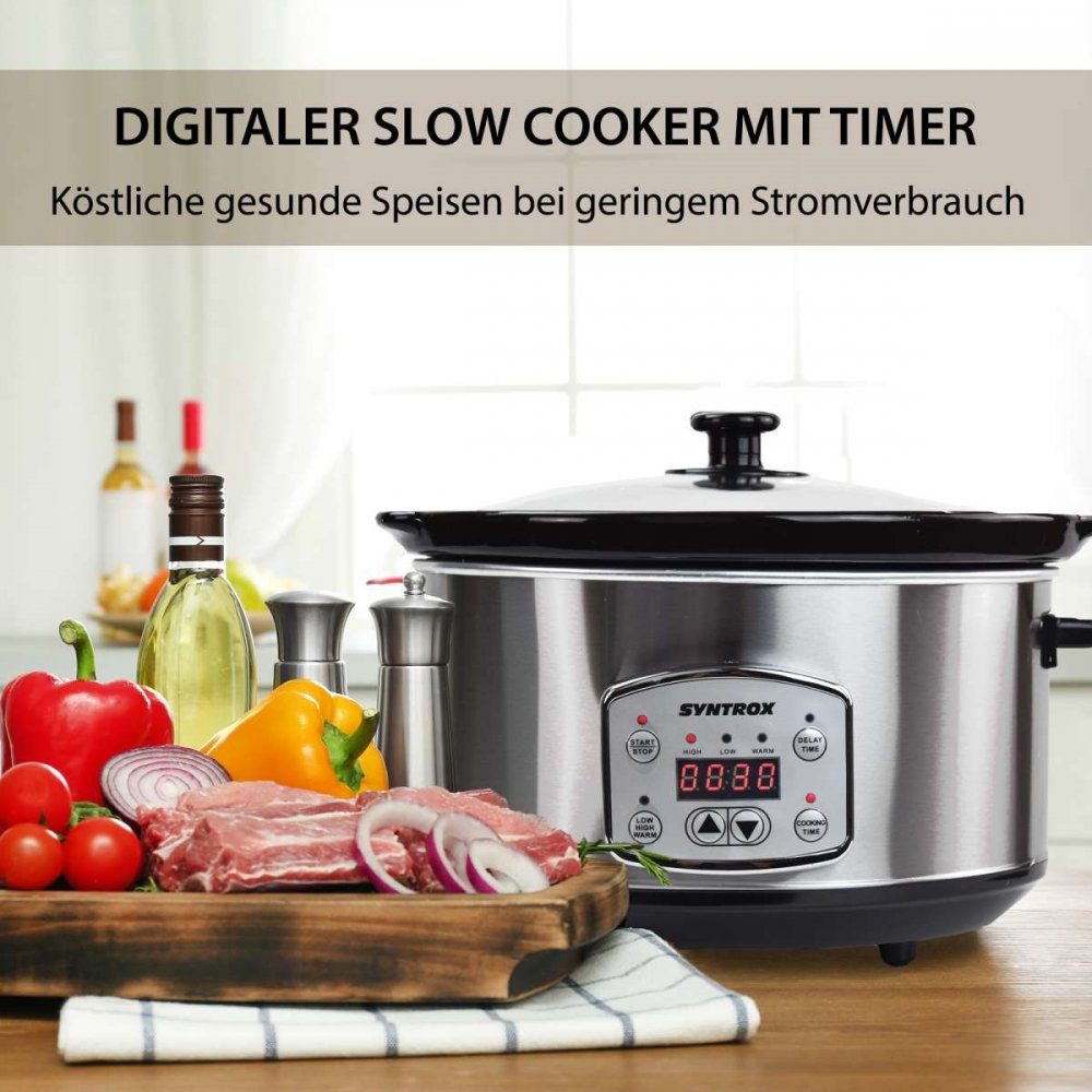 Slow Syntrox Syntrox 4,5 mit Timer Cooker Digitaler Germany Schmortopf Liter