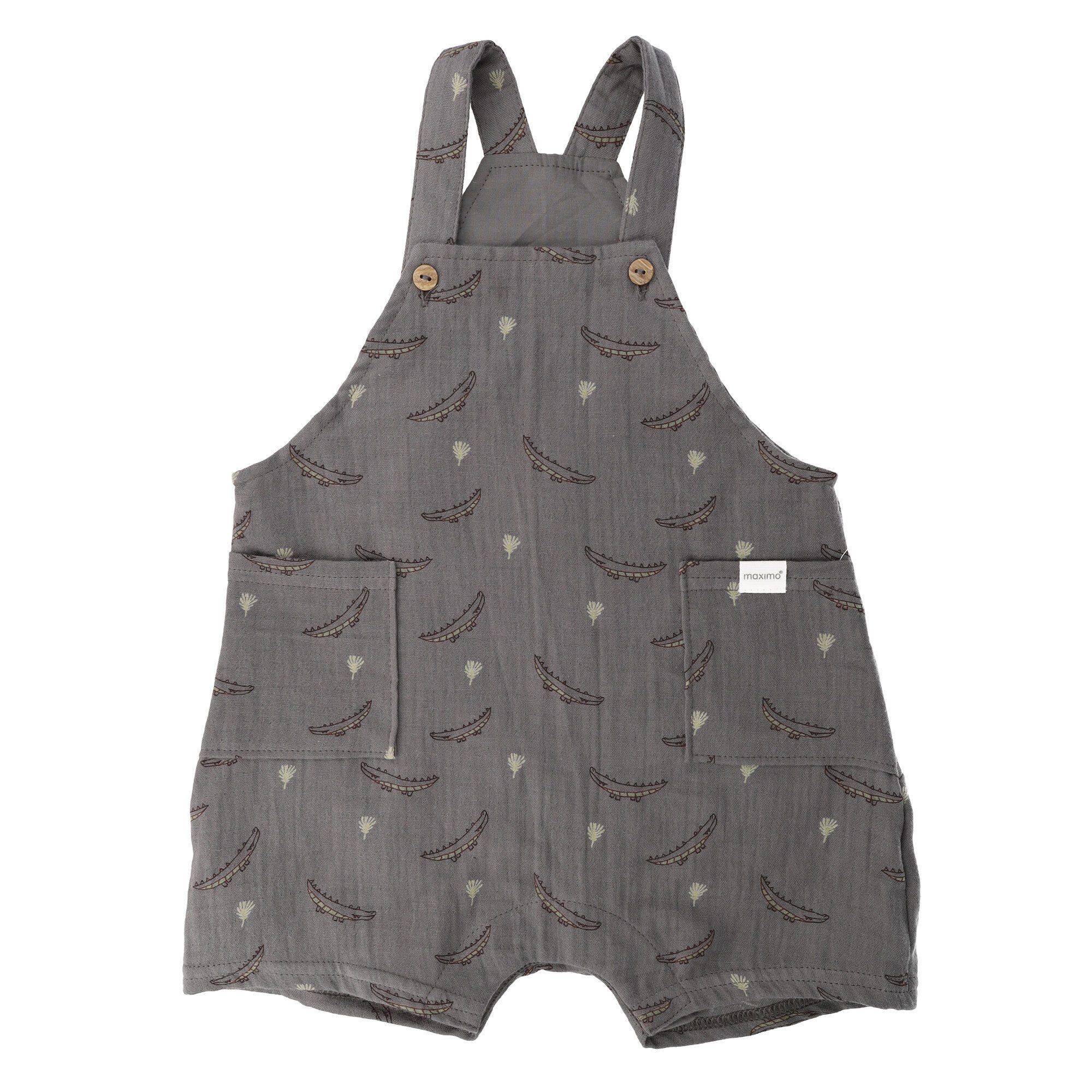MAXIMO Stoffhose GOTS BABY-Latzshorts, Taschen Musselinstoff, Futter, Windelöffnung (1-tlg) Musselin